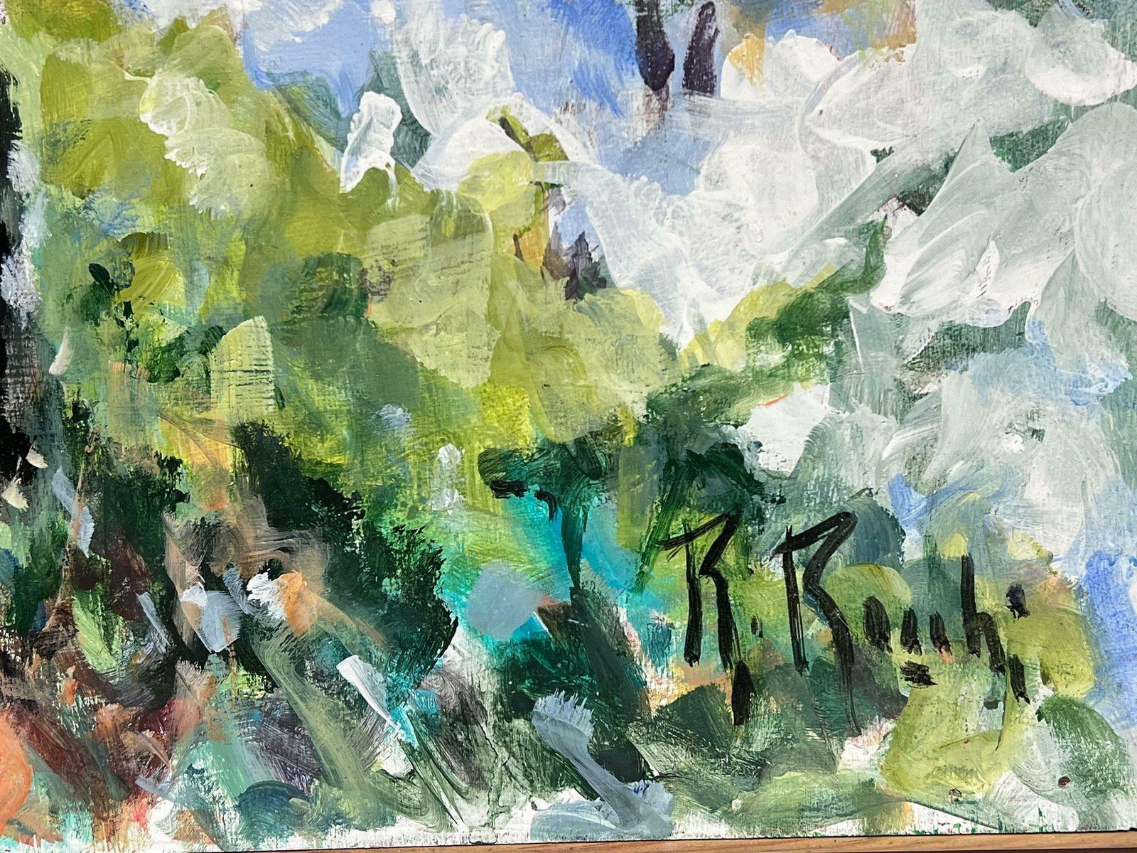 R. Roubigordes Provence Huge French Original Contemporary Oil Painting Signed Dated2005 photo vinterior