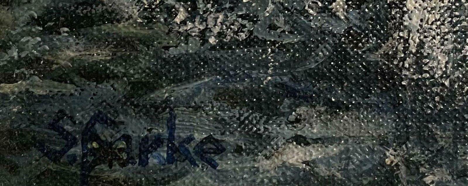 S. Sparkheaving Seas And Sailing Ship, Signed English Post Impressionist Oil Painting photo 1686.0