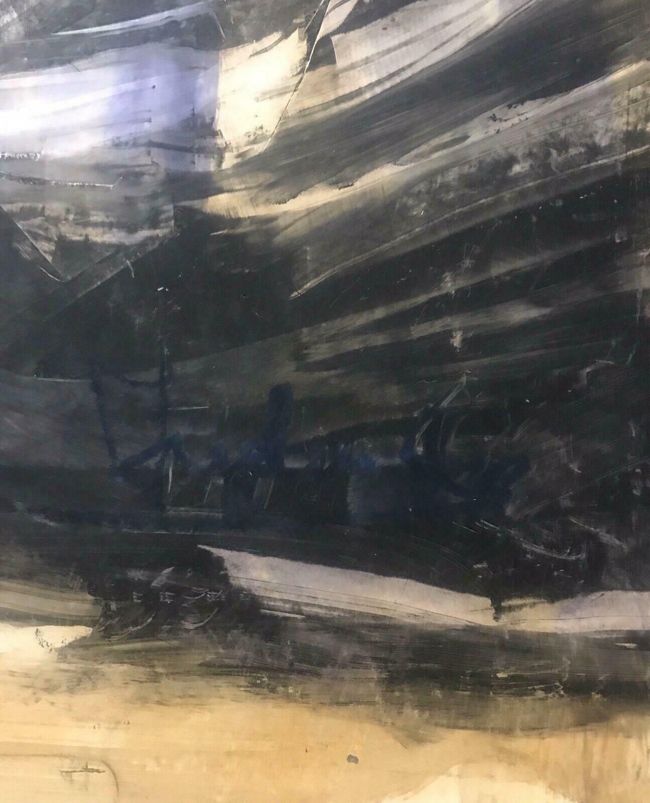 photo furniture Unknown1980's French Abstract Expressionist Oil Painting   Signed   Blurs Of Colour20th Century