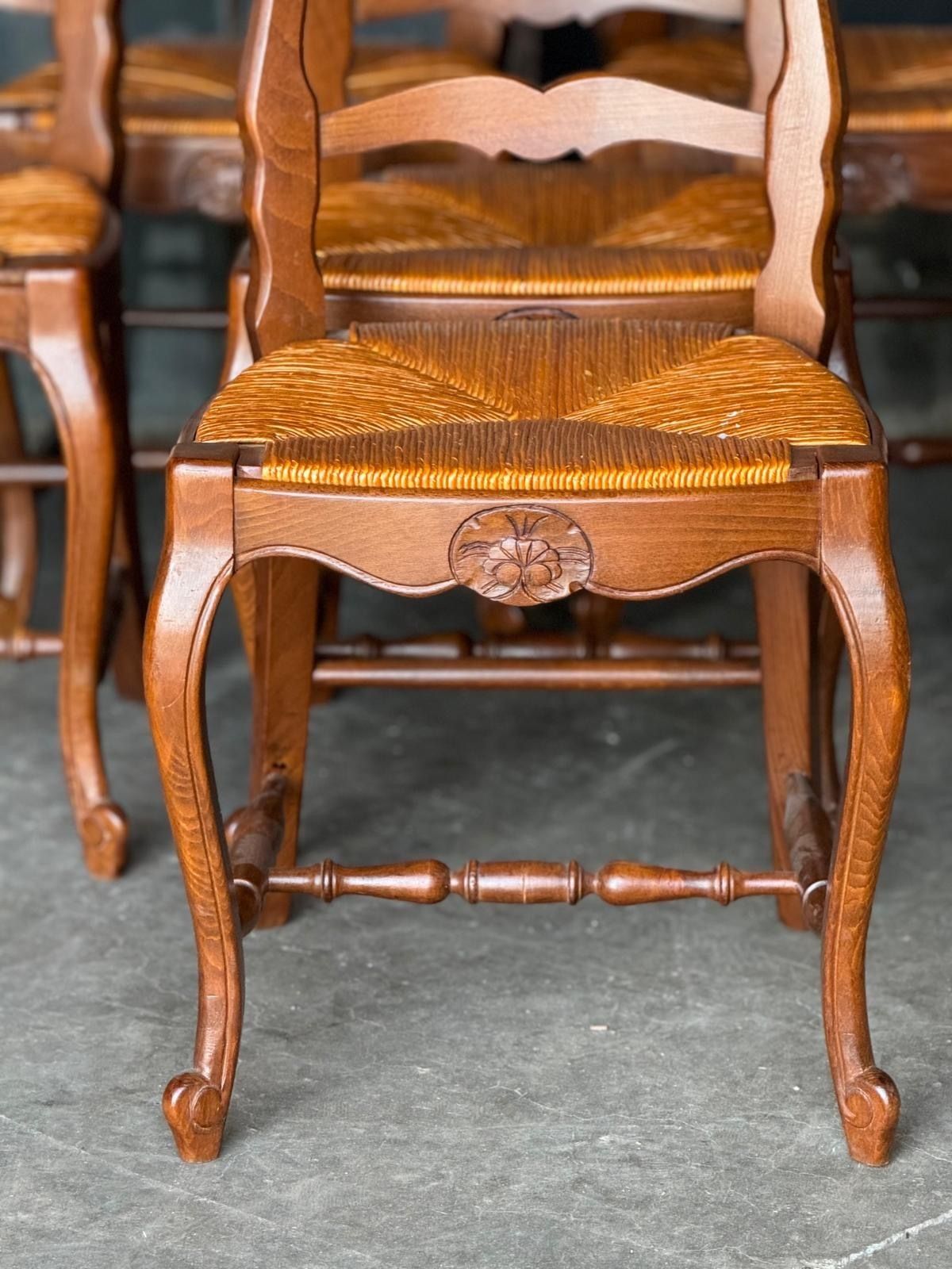 Set 8 French Country Ladder Back Dining Chairs photo furniture