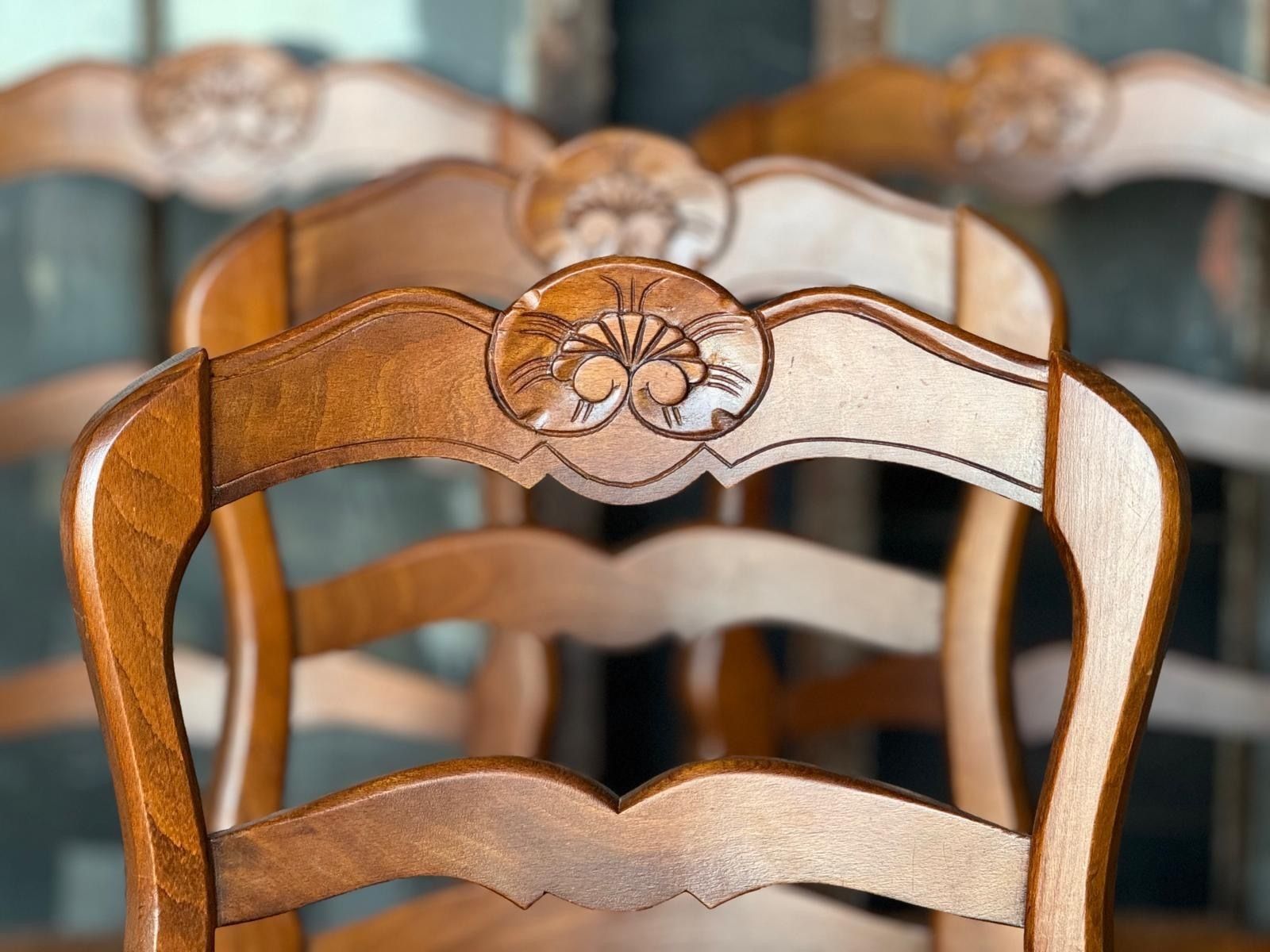 Set 8 French Country Ladder Back Dining Chairs photo Furniture