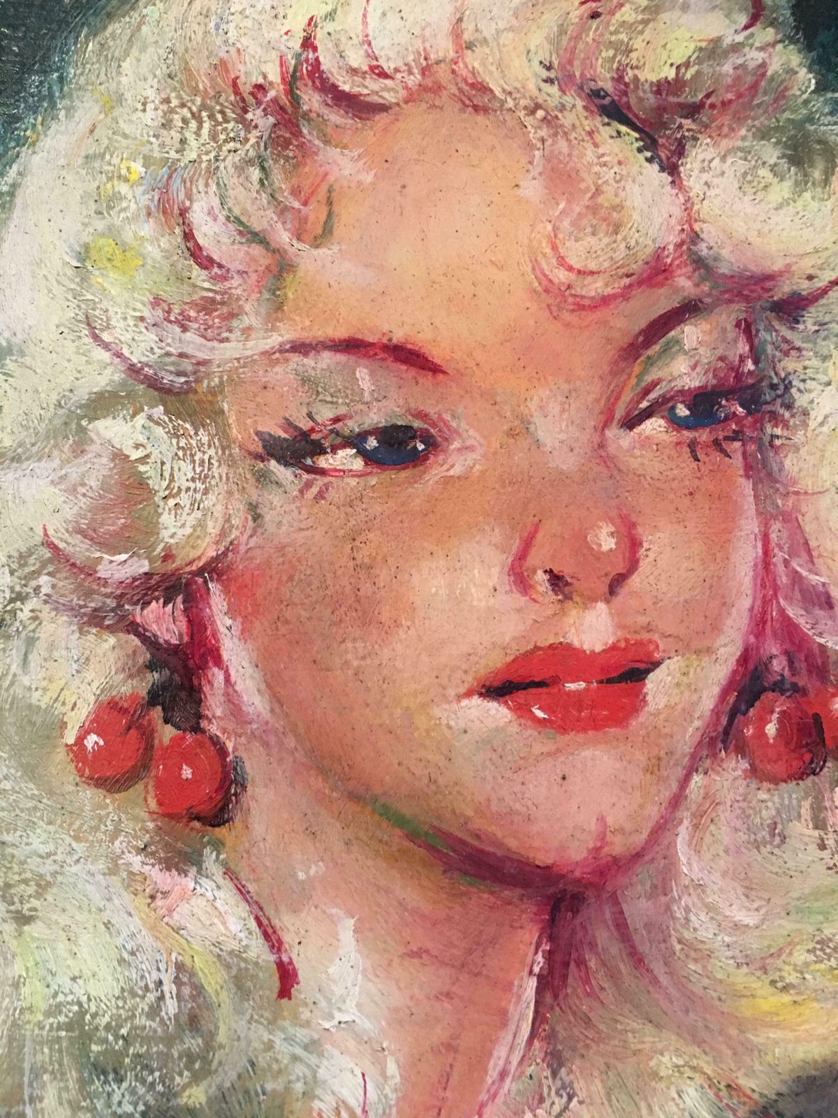 Th. Randoinmid 20th Century French Portrait In Kitsch Style, Parisian Belle, Signed Oil C.1960s photo Art