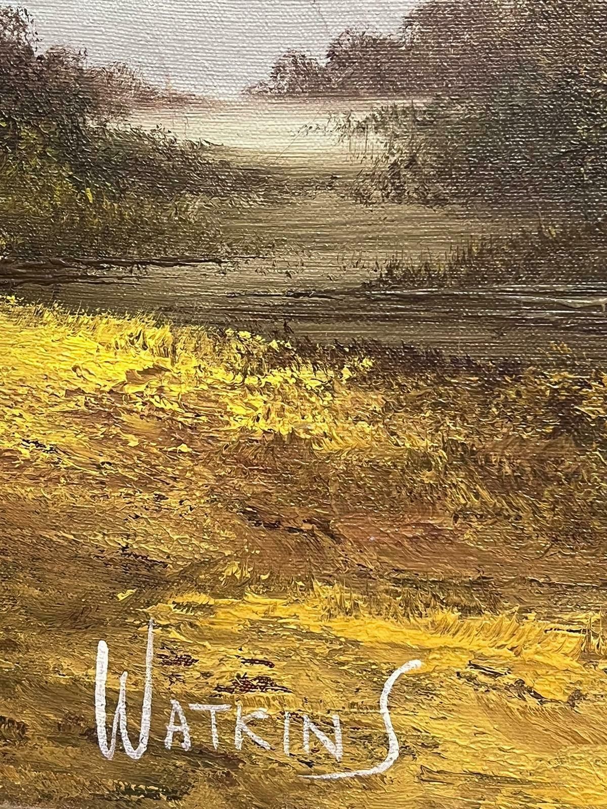 English Artisttranquil Rural English River Landscape Signed Oil Painting On Canvas photo vinterior