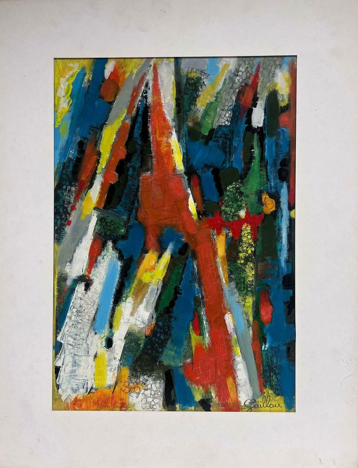 Andre Guilloufrench Expressionist Abstract 20th Century Oil Painting Blaze Of Colors photo for sale