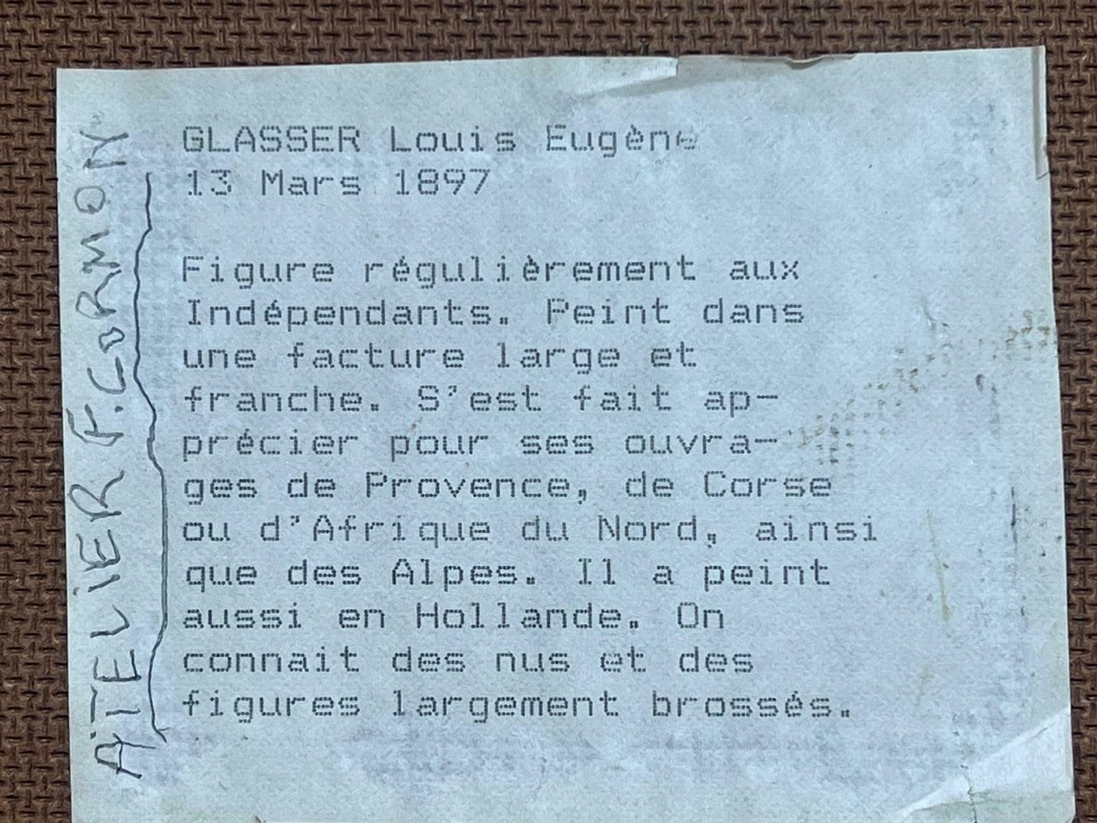 Louis Eugene Glasser20th Century French Modernist Signed Oil Rolling Waves At Sea Turquoise & Purple photo vintage