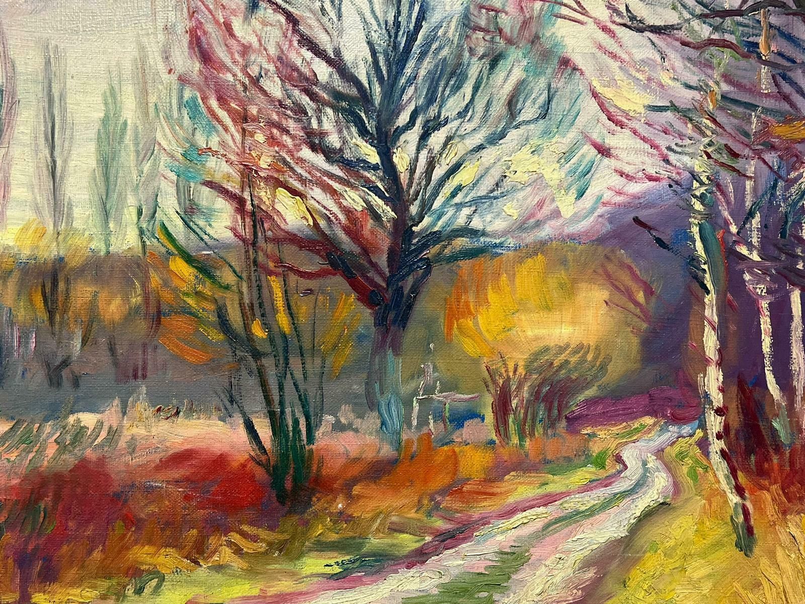 P. Bellenger (French Impressionist)20th Century French Impressionist Oil Painting Autumnal Landscape Large Canvas photo vinterior