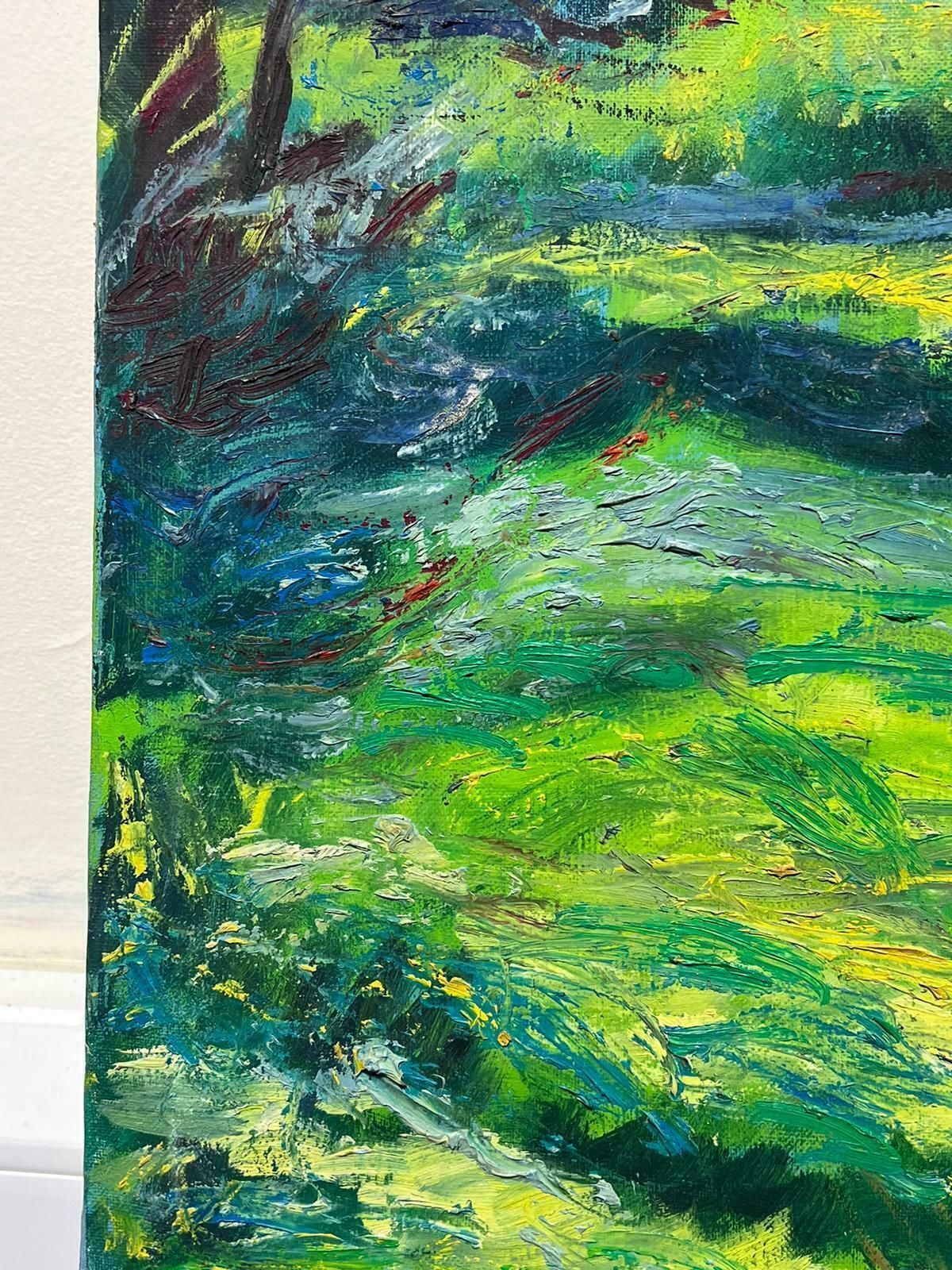 P. Bellenger (French Impressionist)20th Century French Impressionist Oil Painting Lush Green Woodland Dappled Light photo for sale