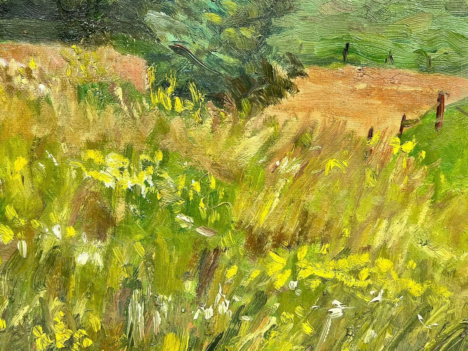 Josine Vignonhorses Grazing In Tranquil Pastures Large French Post Impressionist Oil Painting1960's photo 970.0