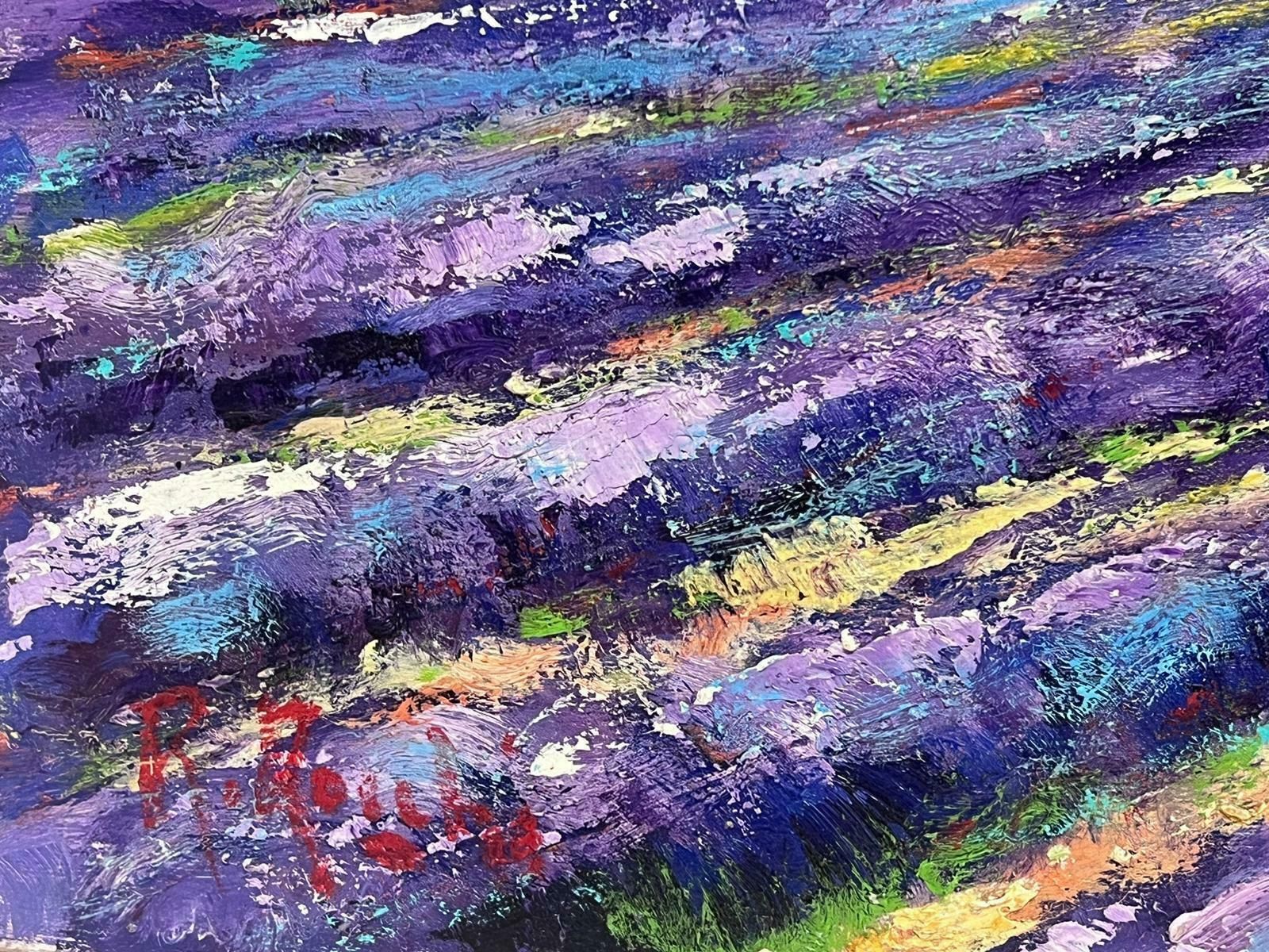French Schoollavender Fields In Provence Old Stone Mas Houses Large French Oil Painting photo buy