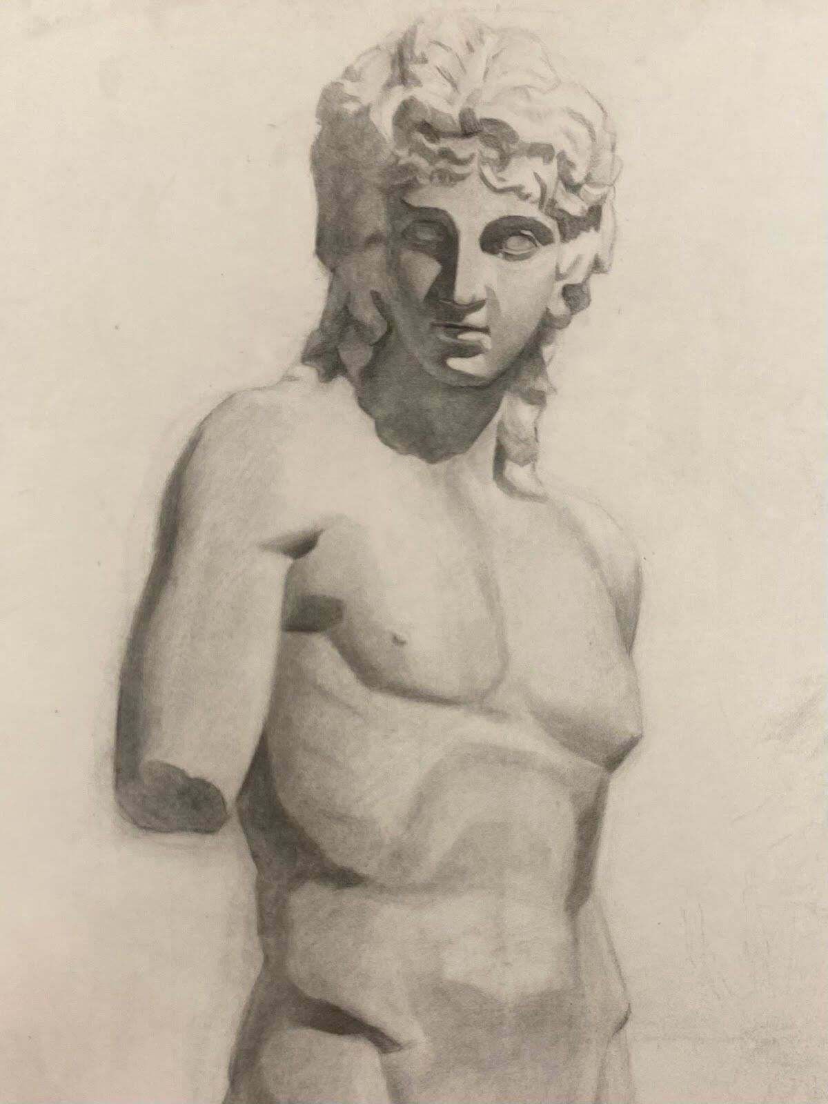 Jeanne Nachat1900s French Atelier Life Drawing Academic Sculpture Of Male Nude Figure1900s photo furniture