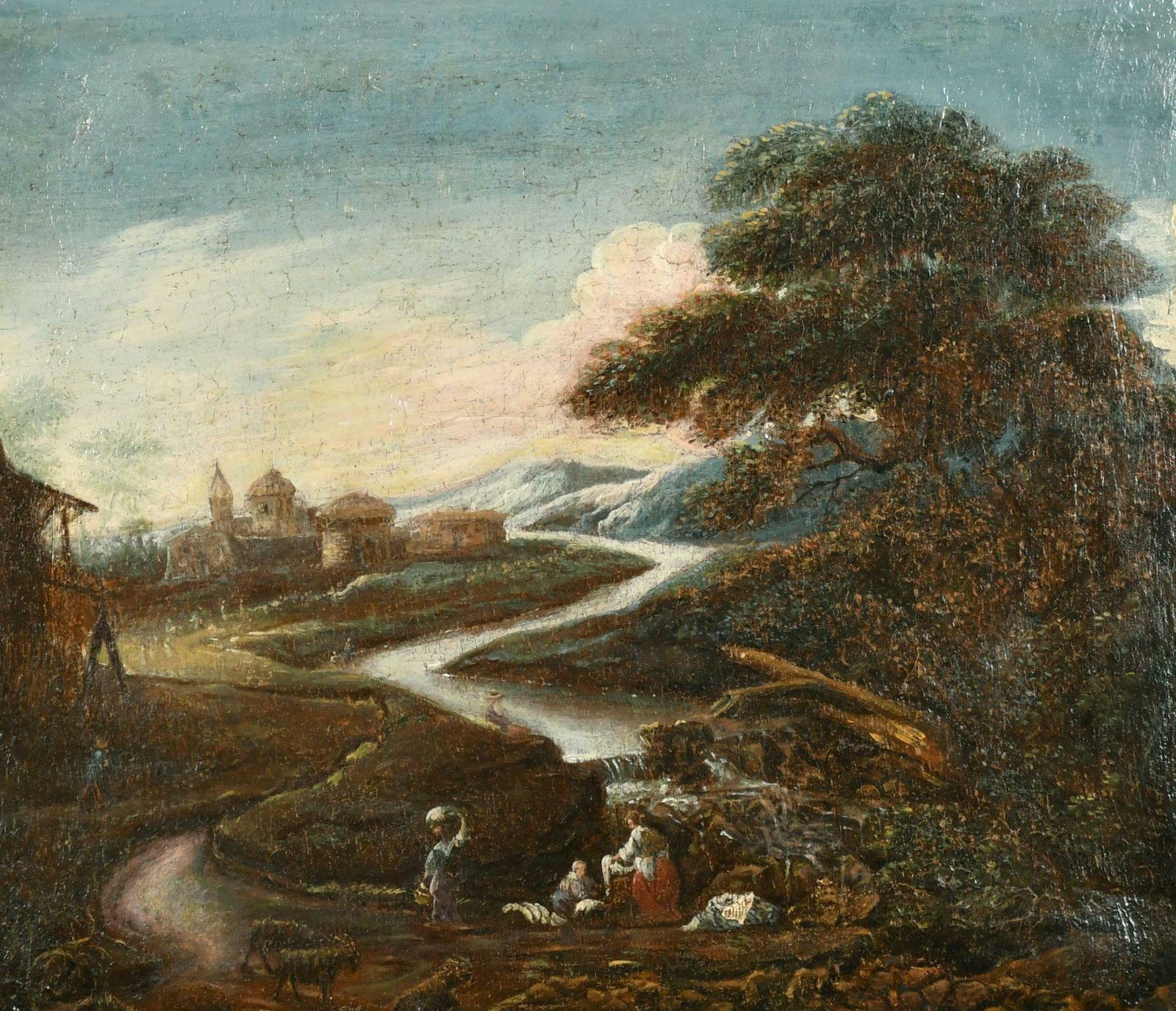 Dutch School17th Century Dutch School Travellers In Winding Landscape Oil On Canvas