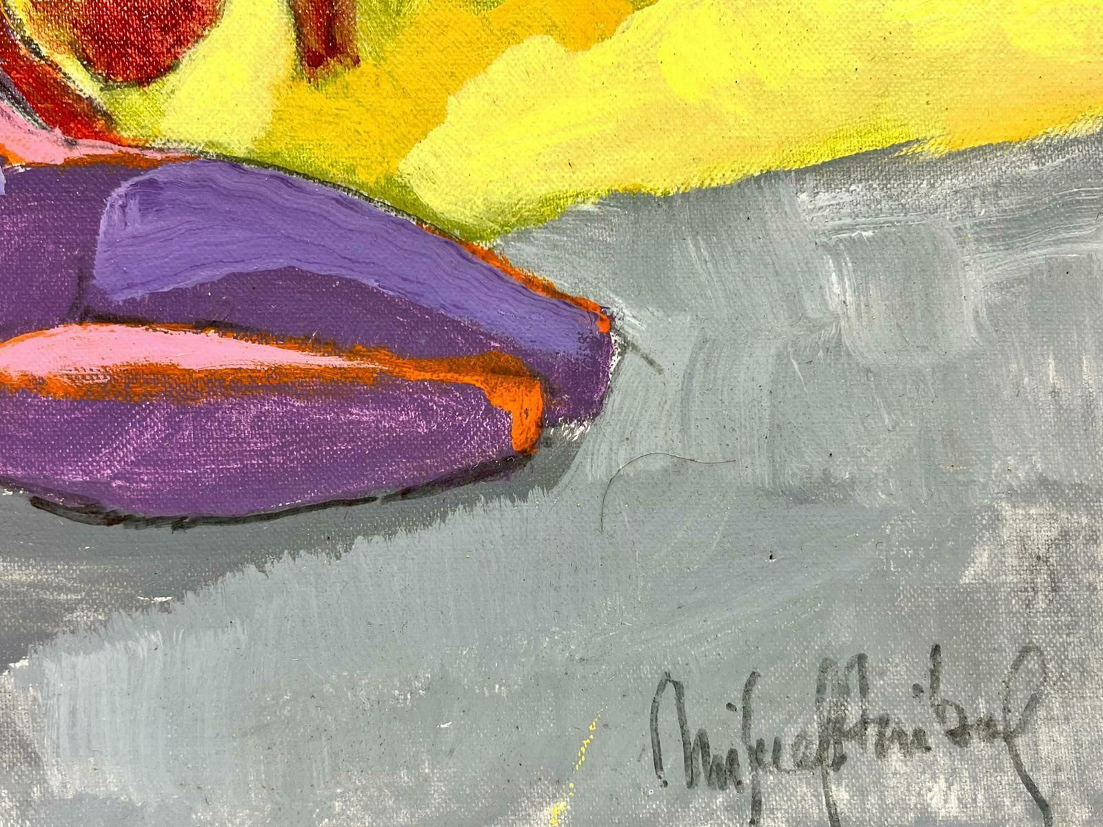 Miguel Anibalcontemporary Abstract Oil Painting Nude Figures On Sunny Beach, Chilean Artist photo vinterior