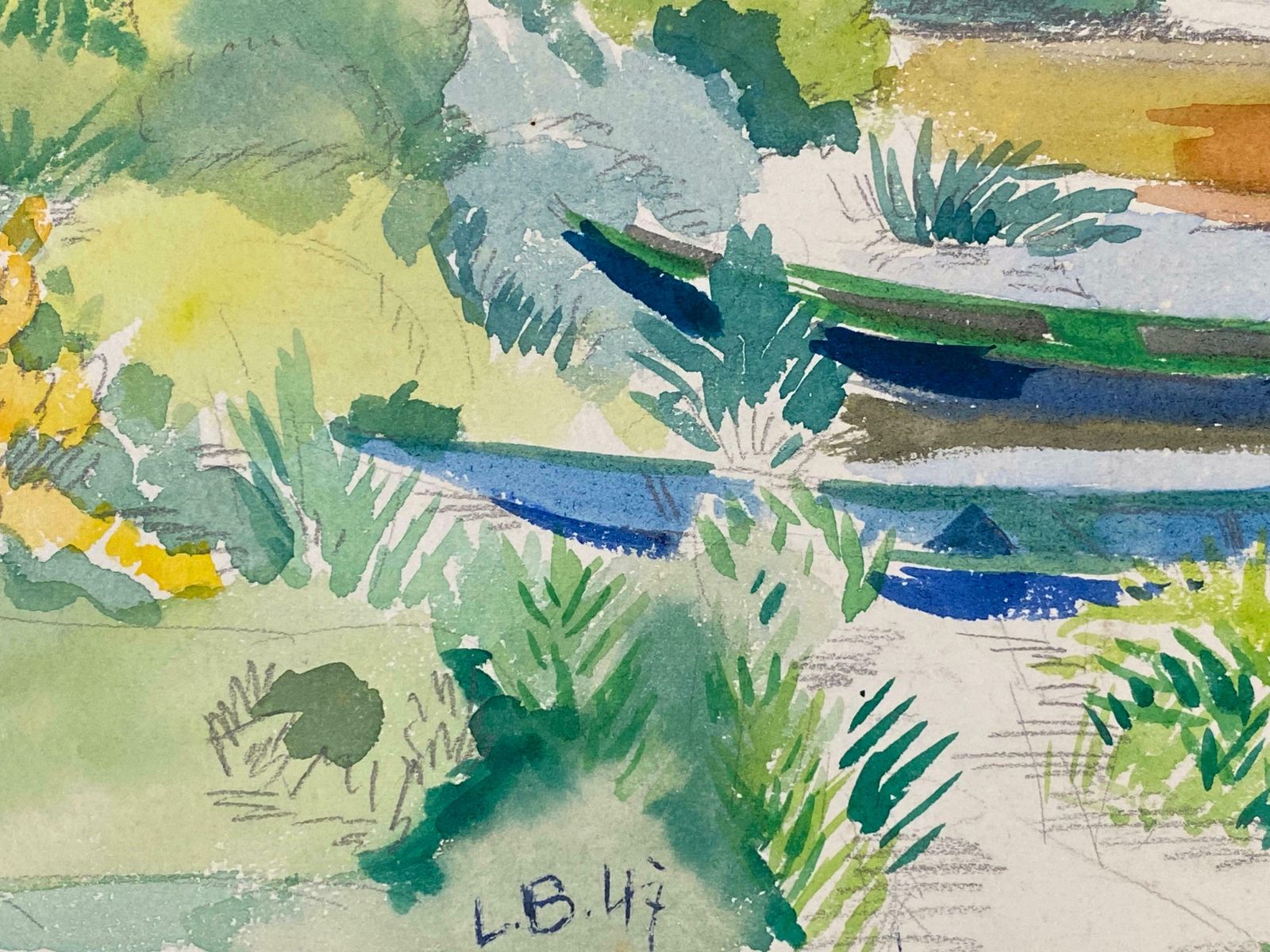 Louis Bellon1940's Provence French Bright Summer Landscape    Post Impressionist Artistc. 1940s photo Art