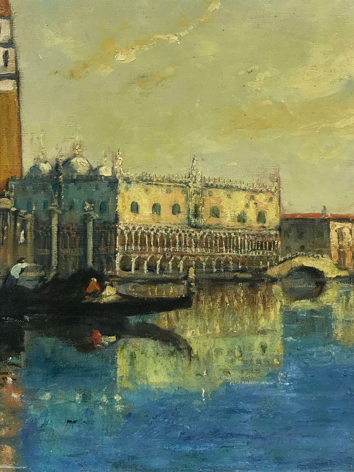 French School1900's French Impressionist Oil Doges Palace Piazza San Marco Venice Sunlight photo Art