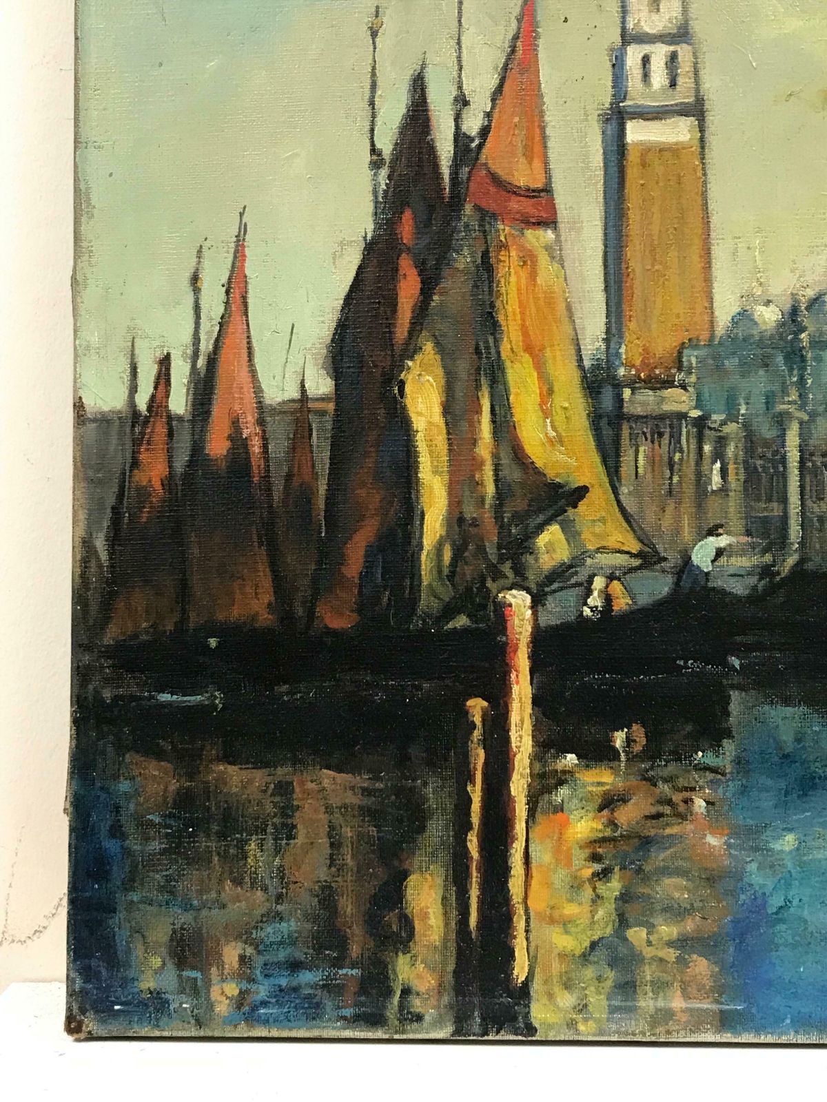 French School1900's French Impressionist Oil Doges Palace Piazza San Marco Venice Sunlight photo vinterior