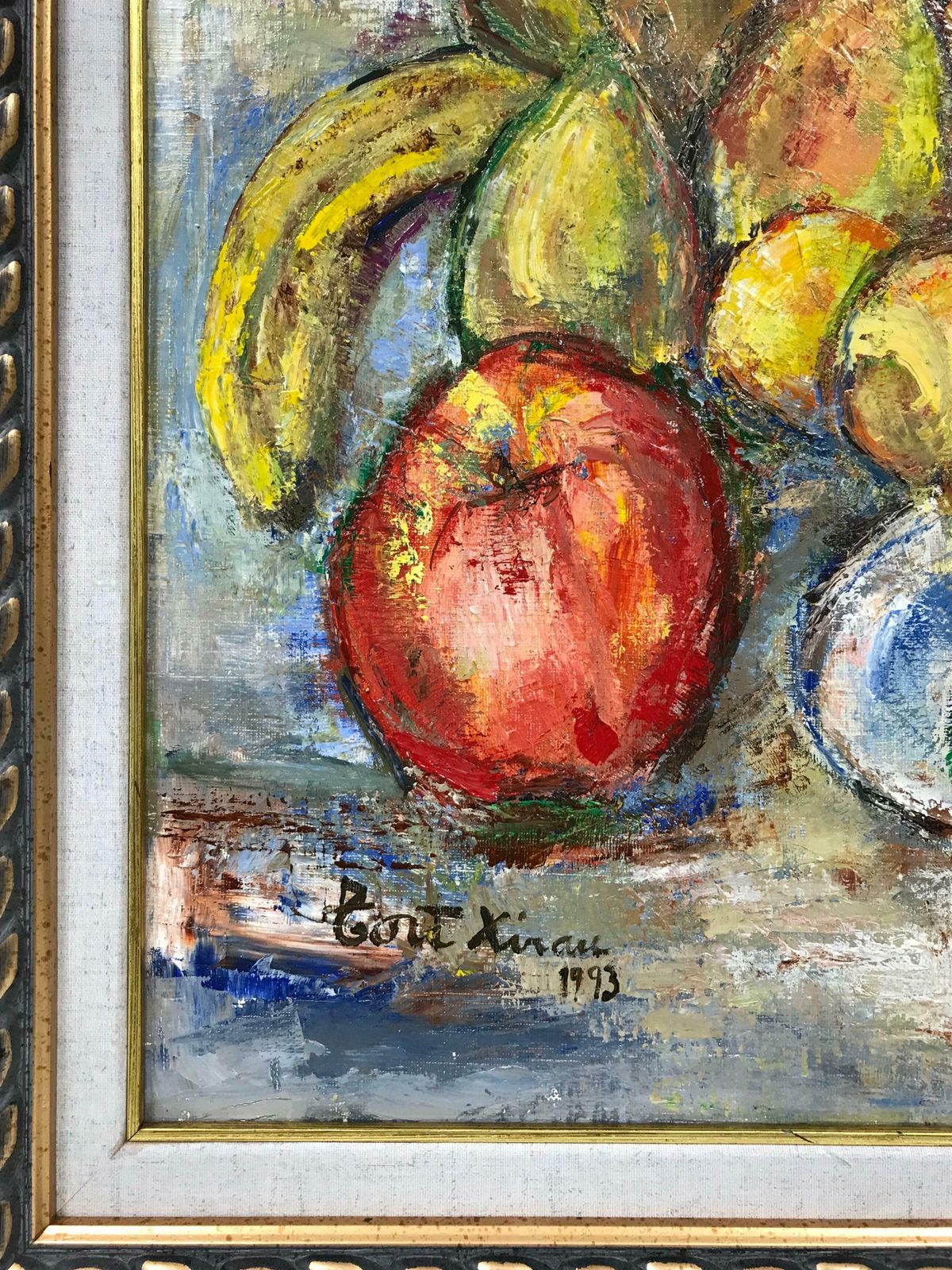 photo furniture Maria Tort Xirausigned Original Oil Painting   Luscious Still Life Of Fruit With Watermelon