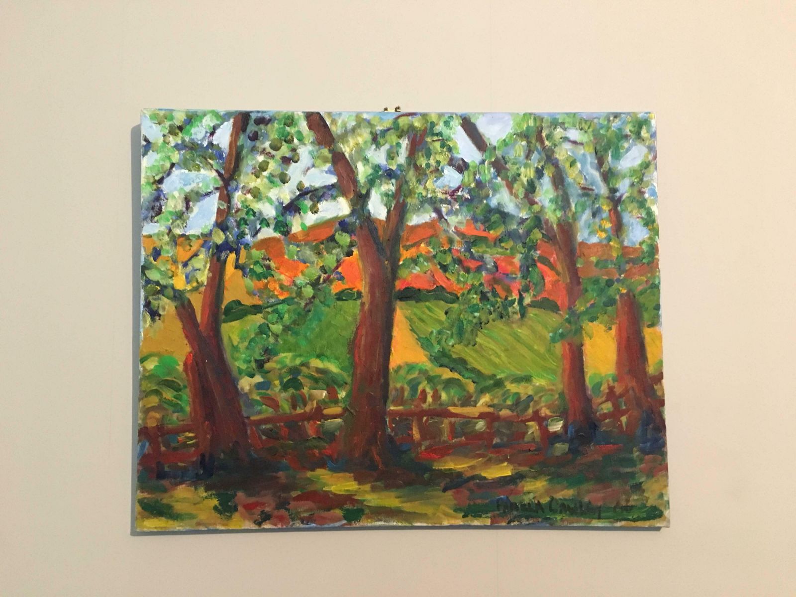 Pamela Cawleyautumnal Countryside Landscape, Impressionist, Signed Huge Oil Paintingc.2000 photo for sale