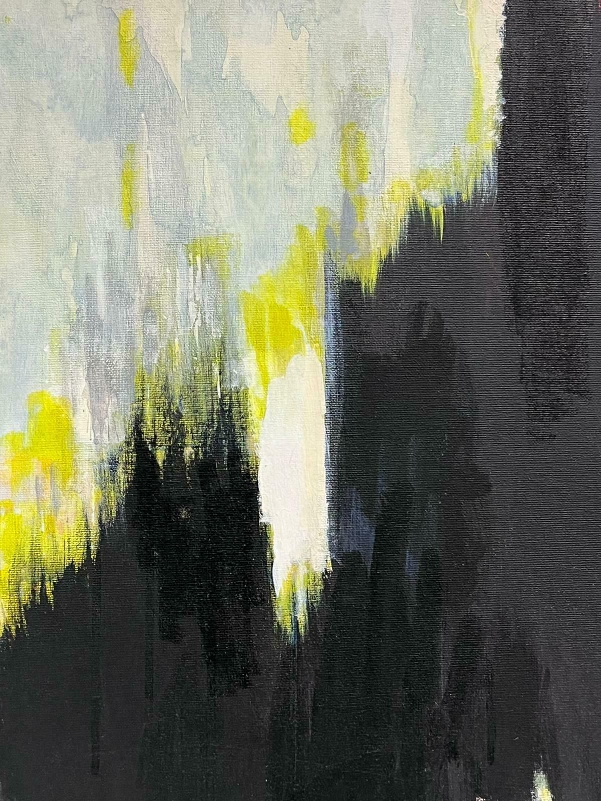 Andre Guilloublack Yellow & White Expressionist French Oil Painting Square Shape Canvas photo Art