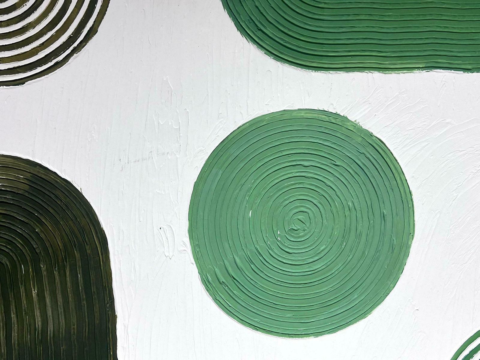 French Schoolcontemporary French Abstract Painting Thick Spirals And Circular Shapes Huge Oil photo for sale