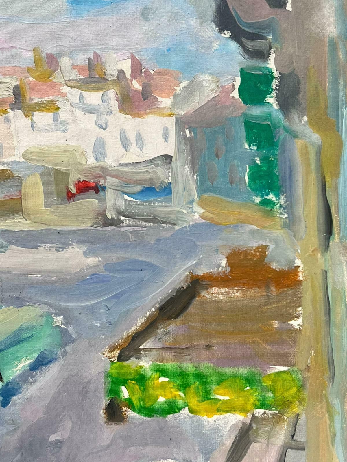 Suzanne Dinkes20th Century French Post Impressionist Oil Village Street Scene In France1950's