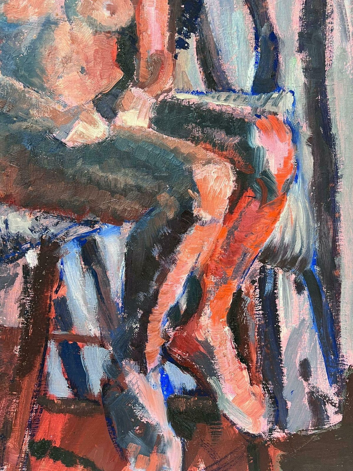 Helen Greenfield English Impressionist Oil Painting Pink Artists Nude Model Posed On Bed photo 812.0