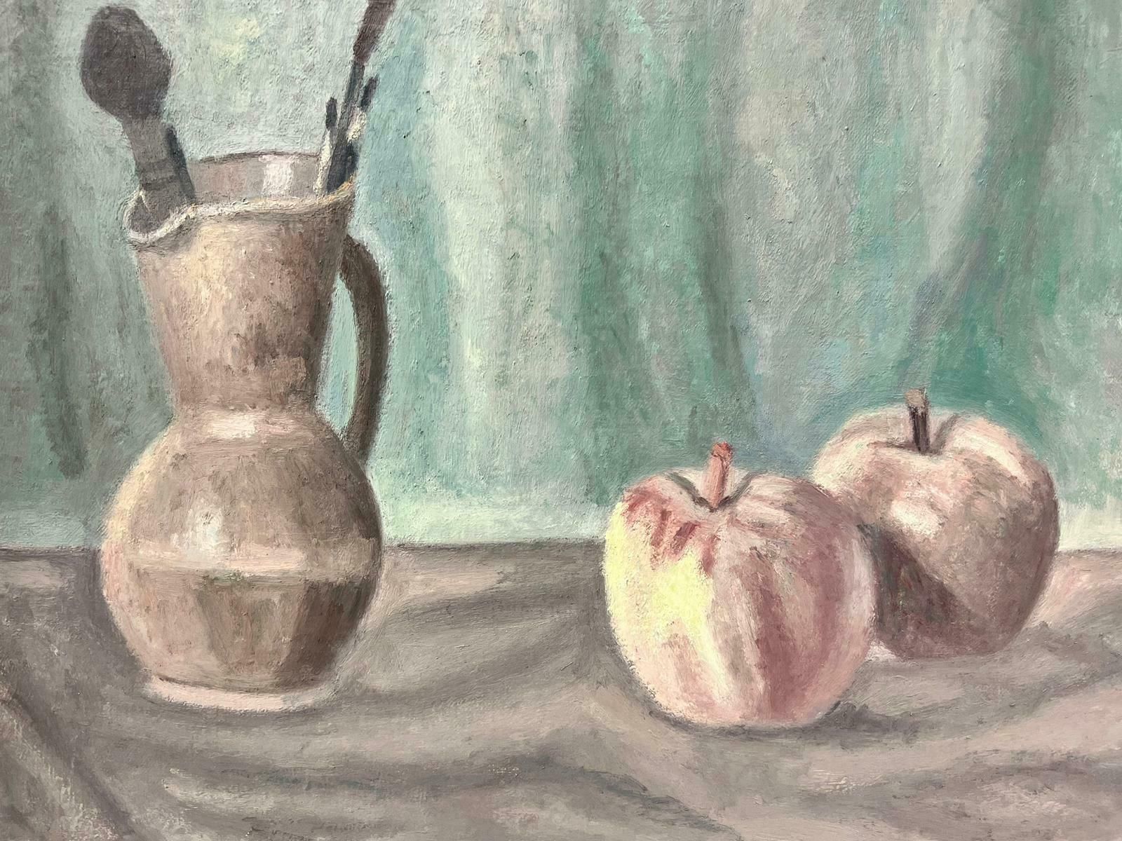 French Schoolpaint Brushes In Pot Still Life Fruit French Modernist Oil Painting 20th Century photo furniture