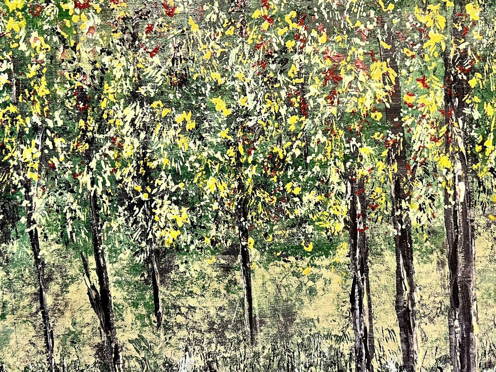 Contemporary British Tall Trees British Surrealist Modernist Oil Painting On Canvas Large Work photo Art