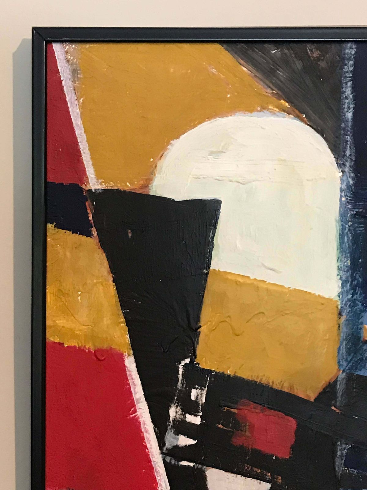 Armand Rottenbergfrench Cubist Abstract Oil Painting Reds Greens & Whitec.1980's photo buy