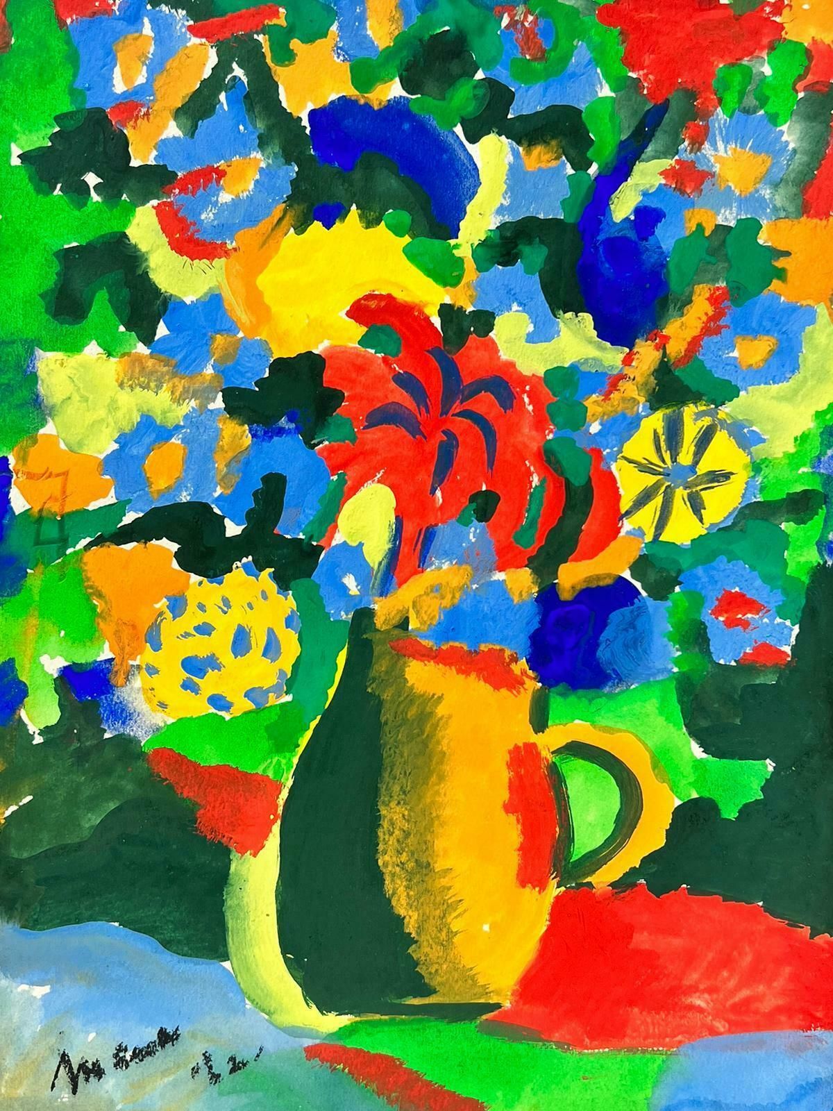 Mina Loopuytfrench Colorist Still Life Flowers In Jug Signed Original Painting photo vinterior