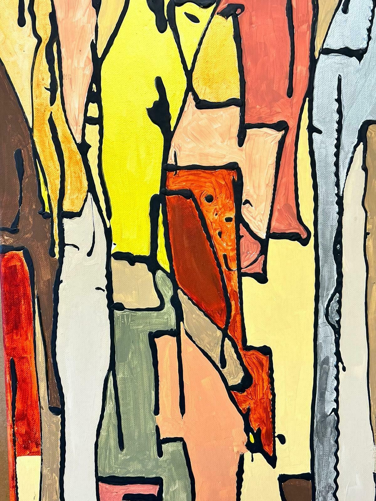 Contemporary British Contemporary British Cubist Abstract Painting On Canvas Large Scale photo furniture