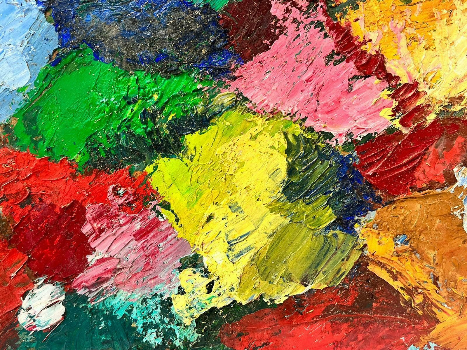 French School1960's French Expressionist Oil Painting Very Thick Impasto Oil Abstract photo for sale