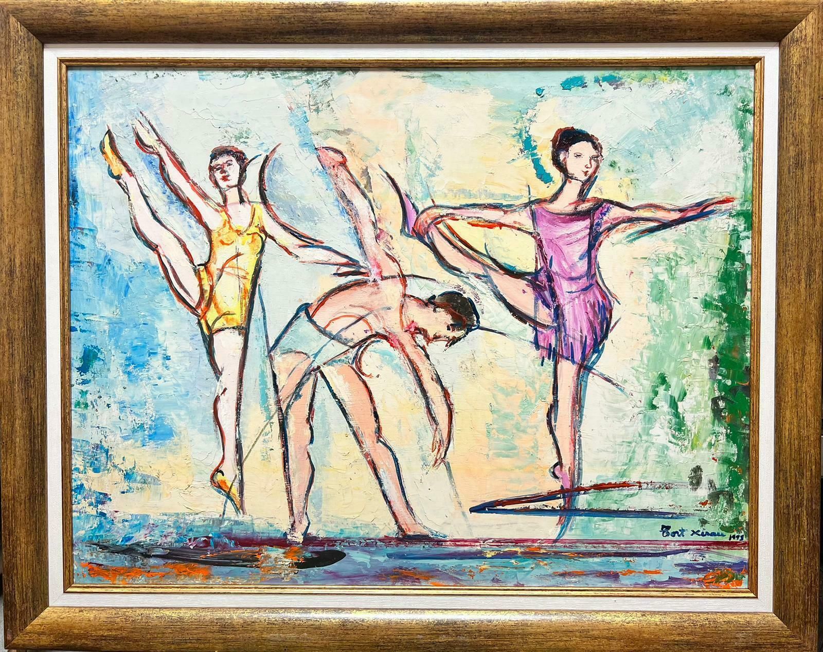 Maria Tort Xiraularge Spanish Expressive Oil Painting Ballerina Dancers Stretching photo furniture