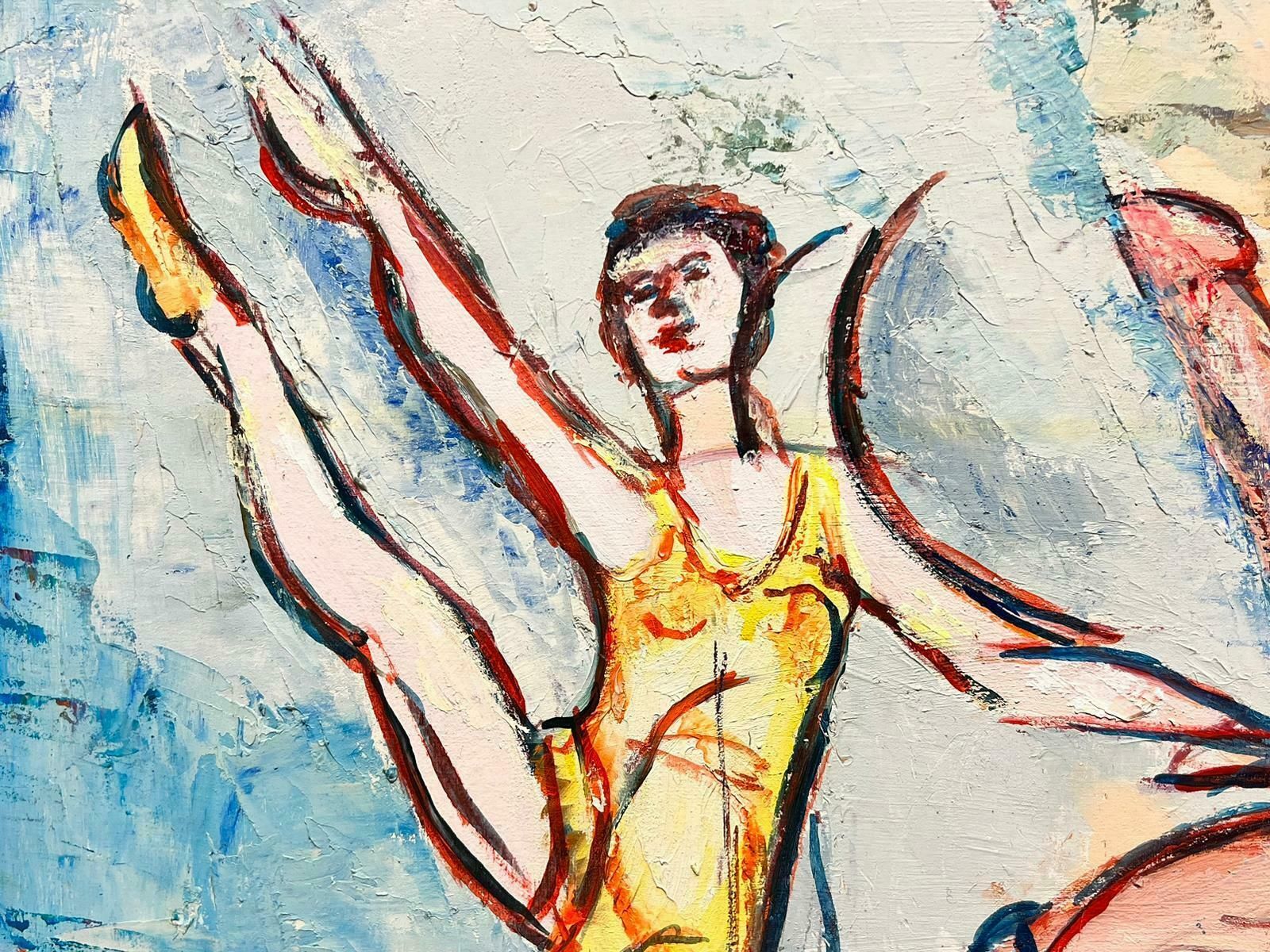Maria Tort Xiraularge Spanish Expressive Oil Painting Ballerina Dancers Stretching photo buy