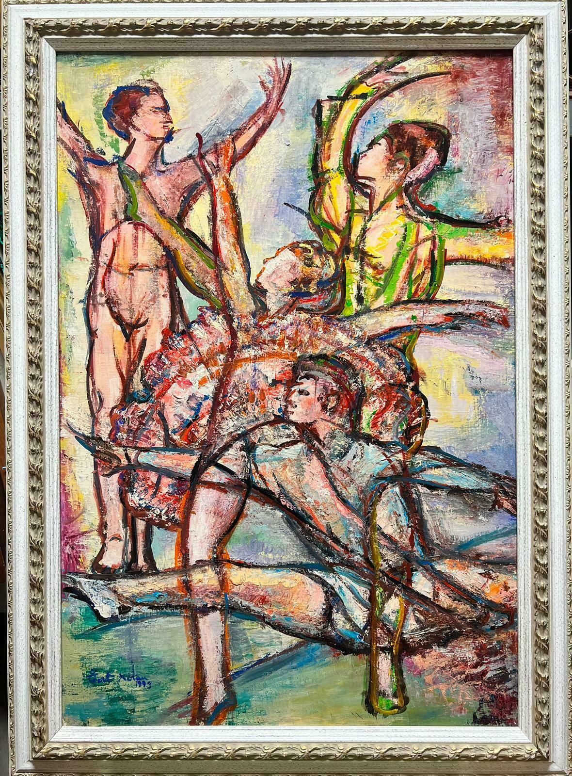 Maria Tort Xiraumale Ballerina Figures Dancing And Stretching Spanish Modernist Oil Painting photo furniture