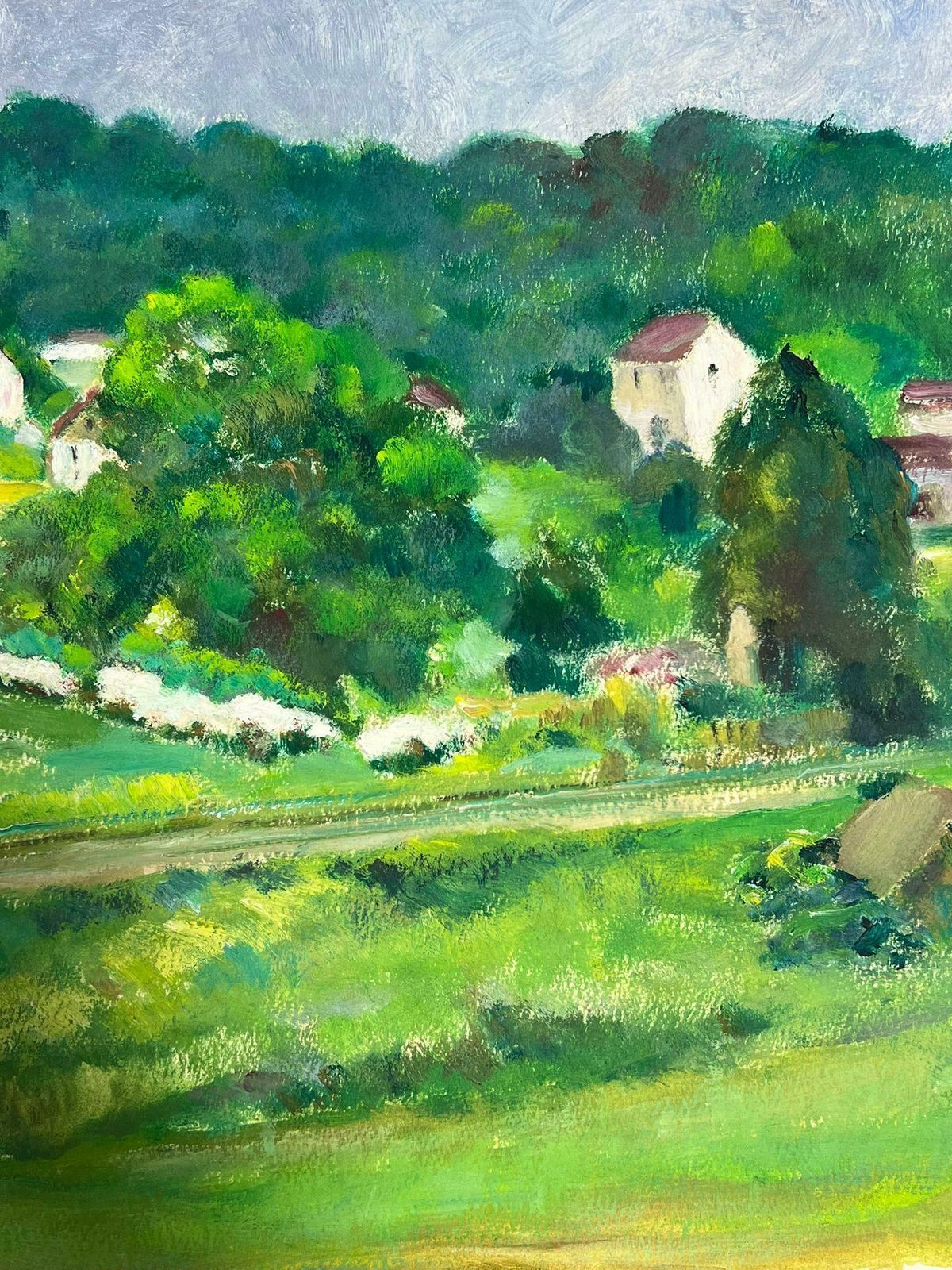 Louise Alixred Roof Village In Bright Green Field Landscape's French Landscape1930's photo for sale