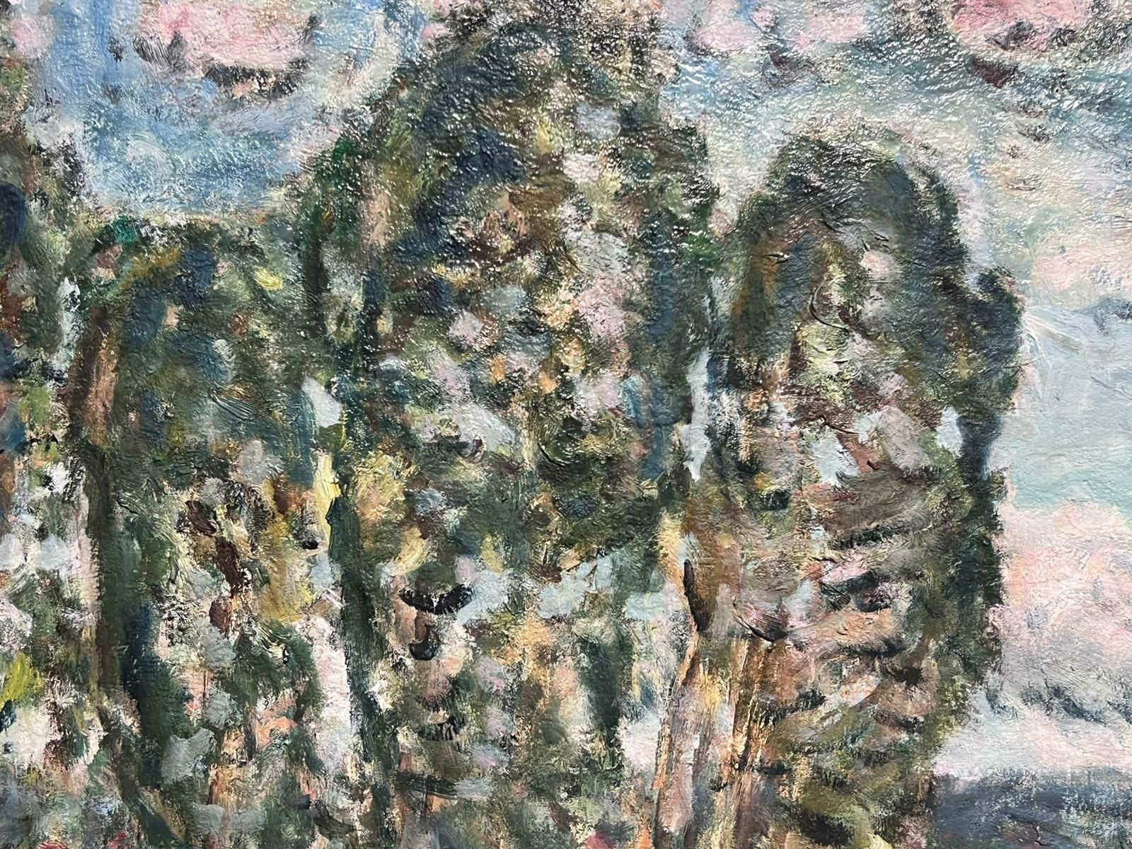 Georges Bousquaitmid 20th Century Banks Of The Charente In Chatain France Landscape Cows And Tree photo 357.0
