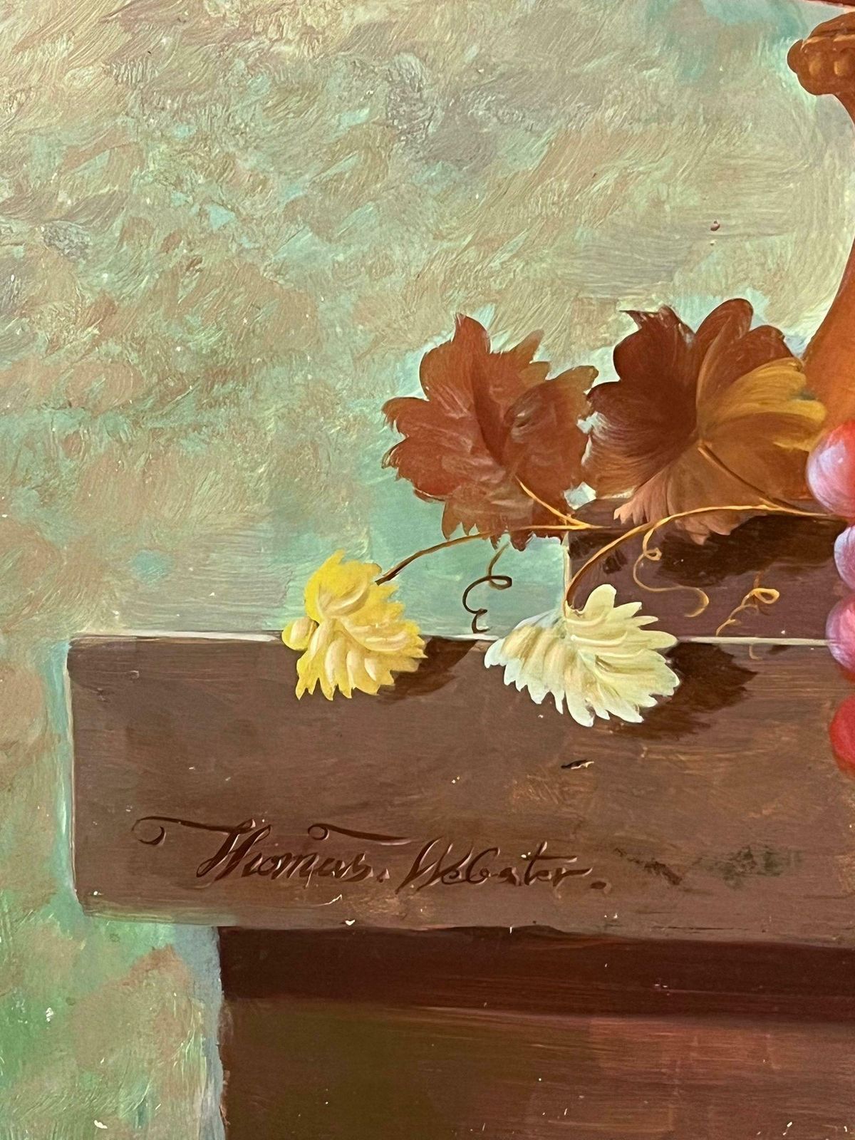 Thomas Webstervery Large Profusion Of Flowers Classical Still Life Stone Urn Oil Painting1990's photo buy