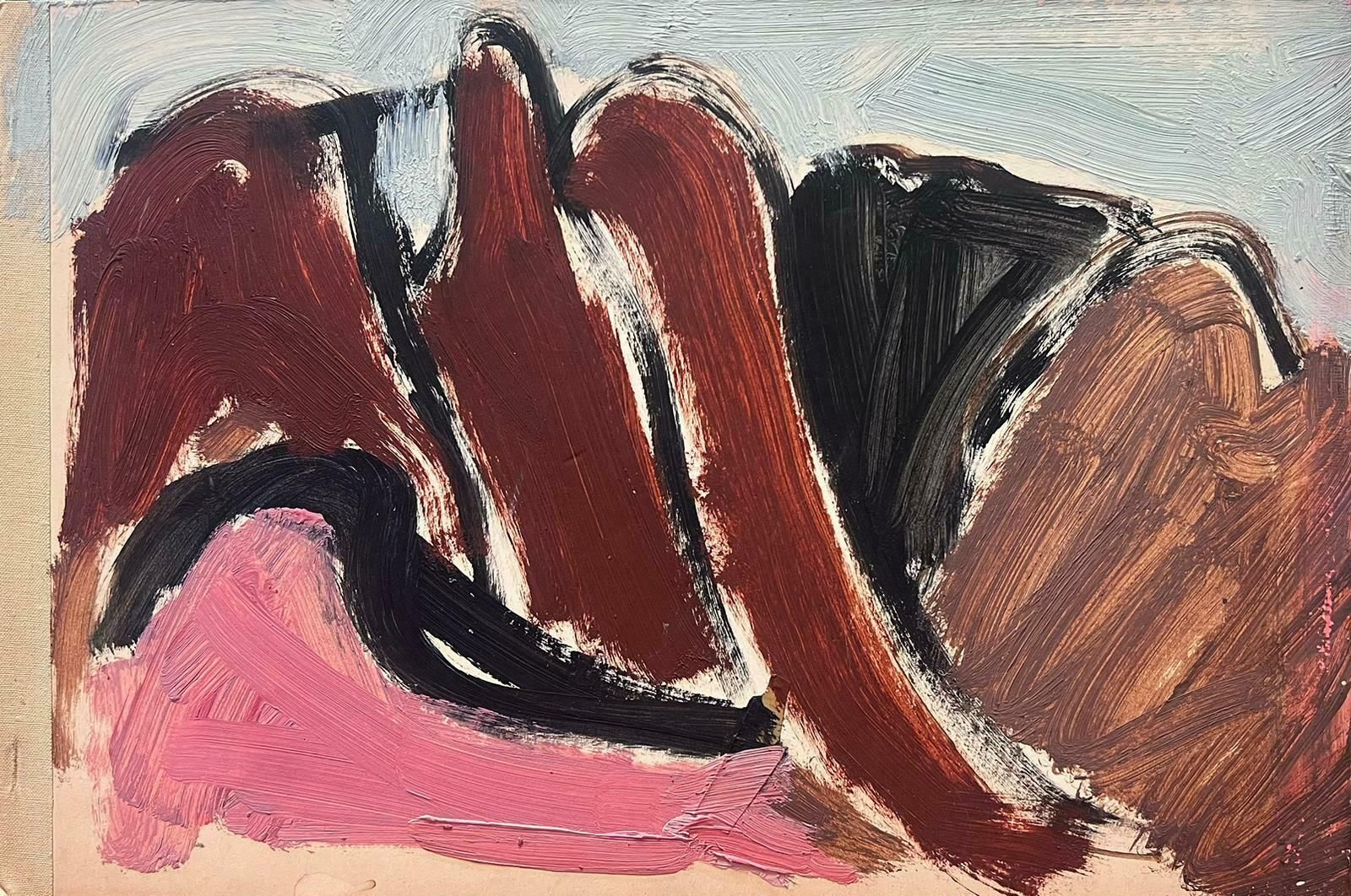 Elisabeth Hahn20th Century German Modernist Oil Painting Brown And Pink Hills20th Century photo furniture