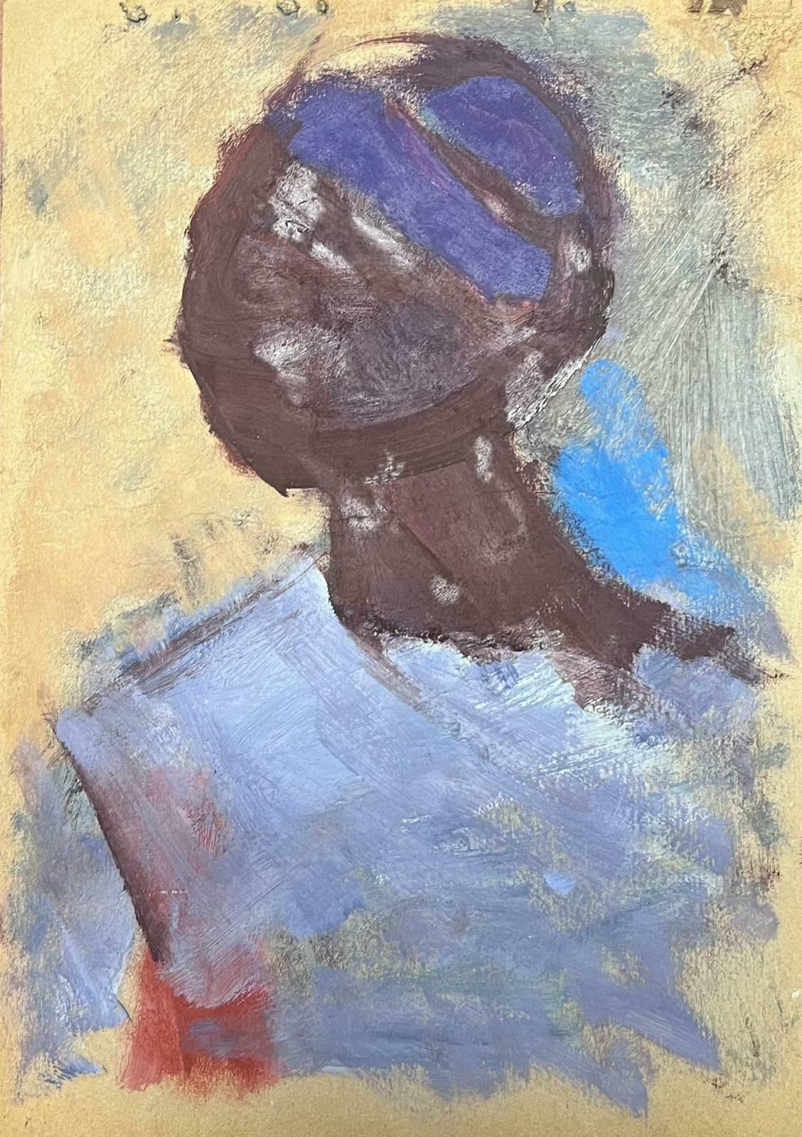 Elisabeth Hahn20th Century German Modernist Oil Painting African Model In Purple 20th Century