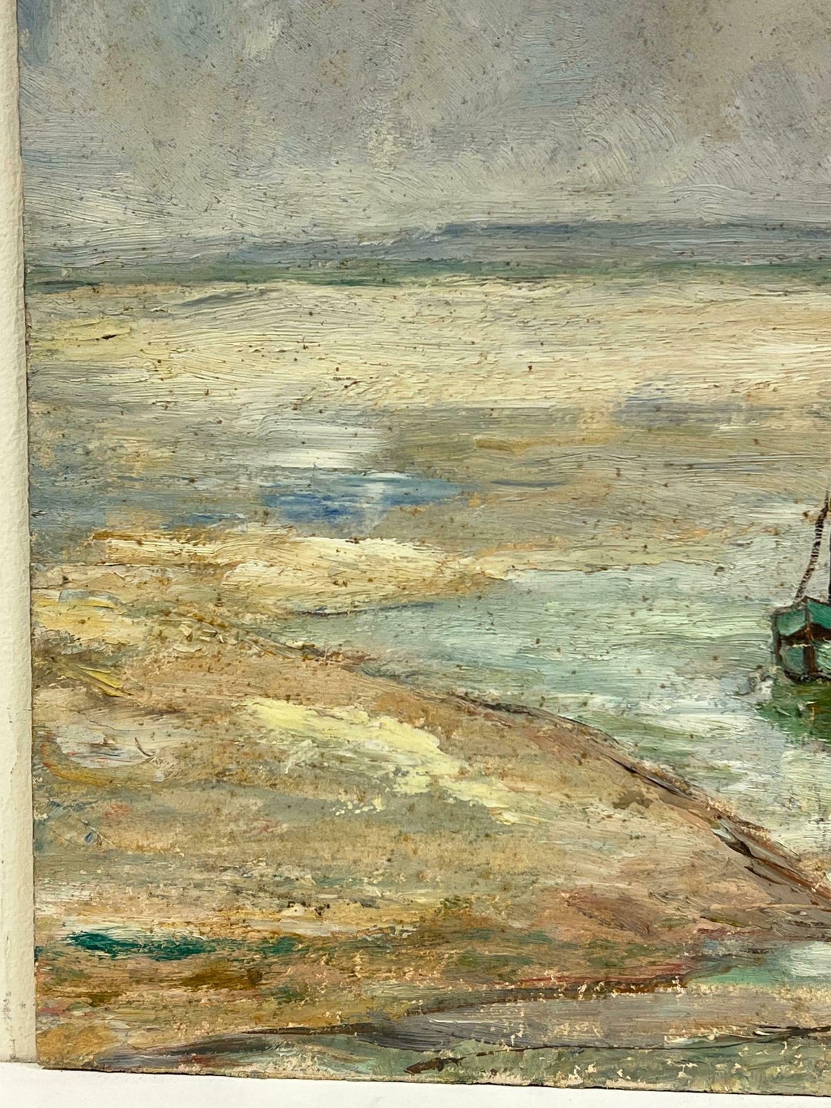 Simone Forgeharbour At Low Tide With Boats By The Pier 1930's French Impressionist 19th Century photo Art