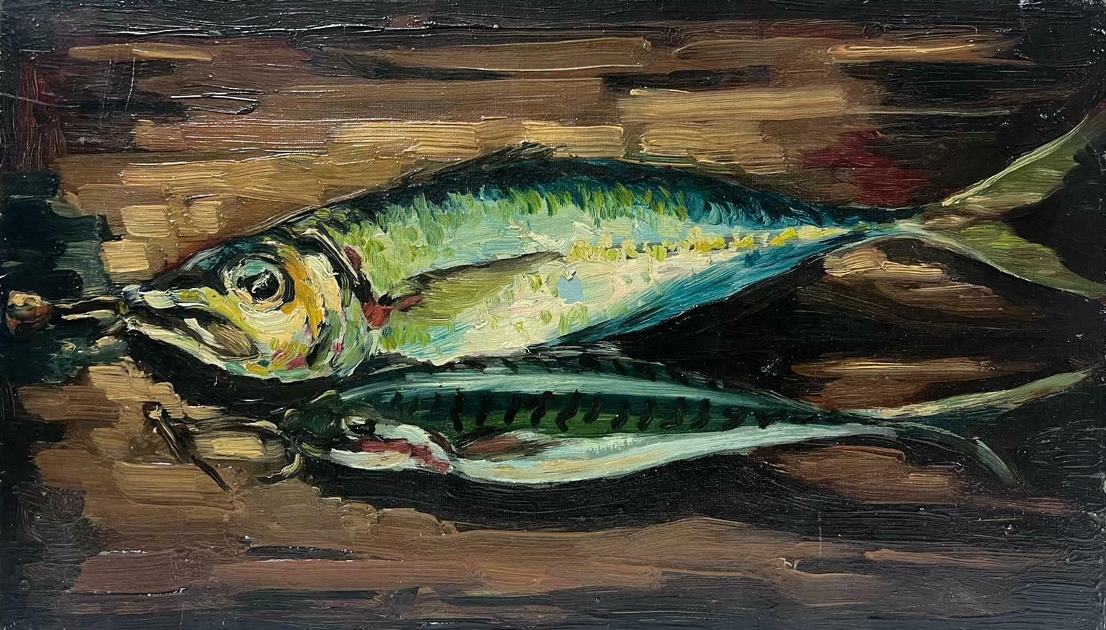 Georges Bordonovecontemporary French Impressionist Oil Still Life Fish On The Table
