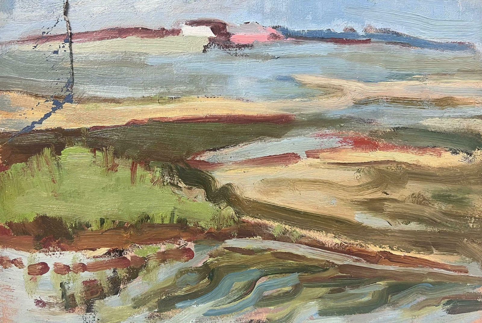 Elisabeth Hahn20th Century German Modernist Oil Painting High Tide Beach Landscape20th Century photo furniture