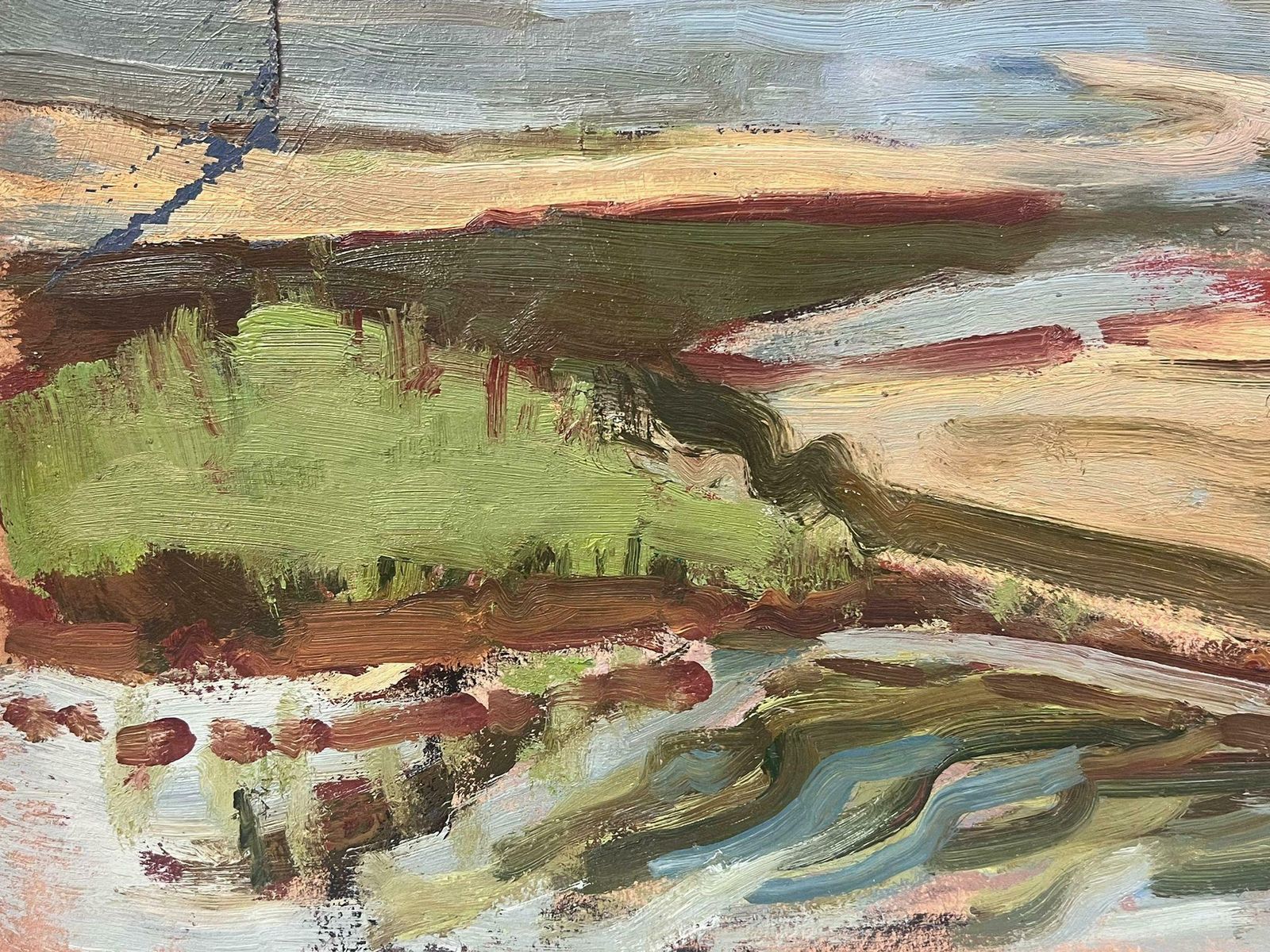 Elisabeth Hahn20th Century German Modernist Oil Painting High Tide Beach Landscape20th Century photo for sale