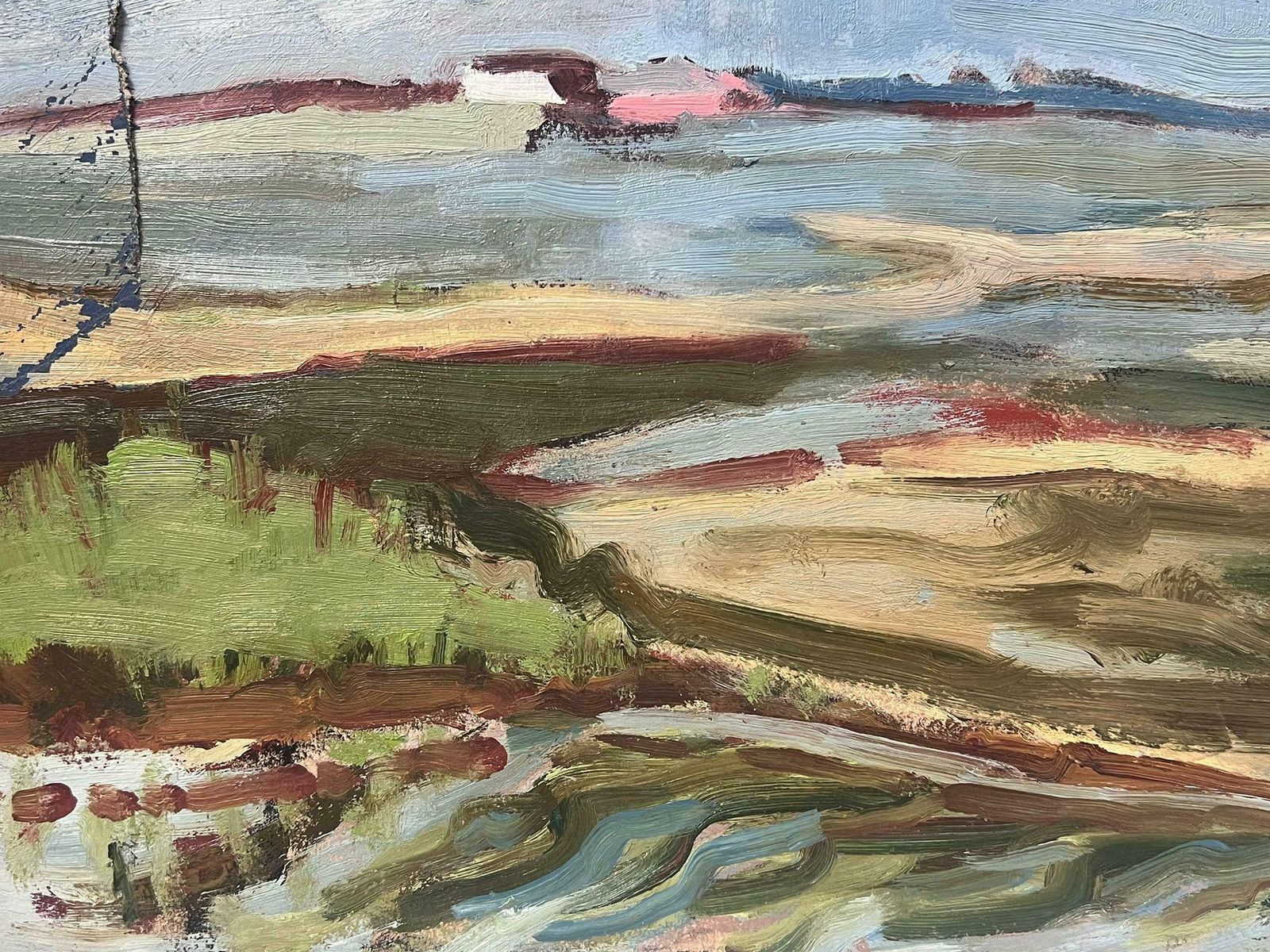 Elisabeth Hahn20th Century German Modernist Oil Painting High Tide Beach Landscape20th Century photo 817.0