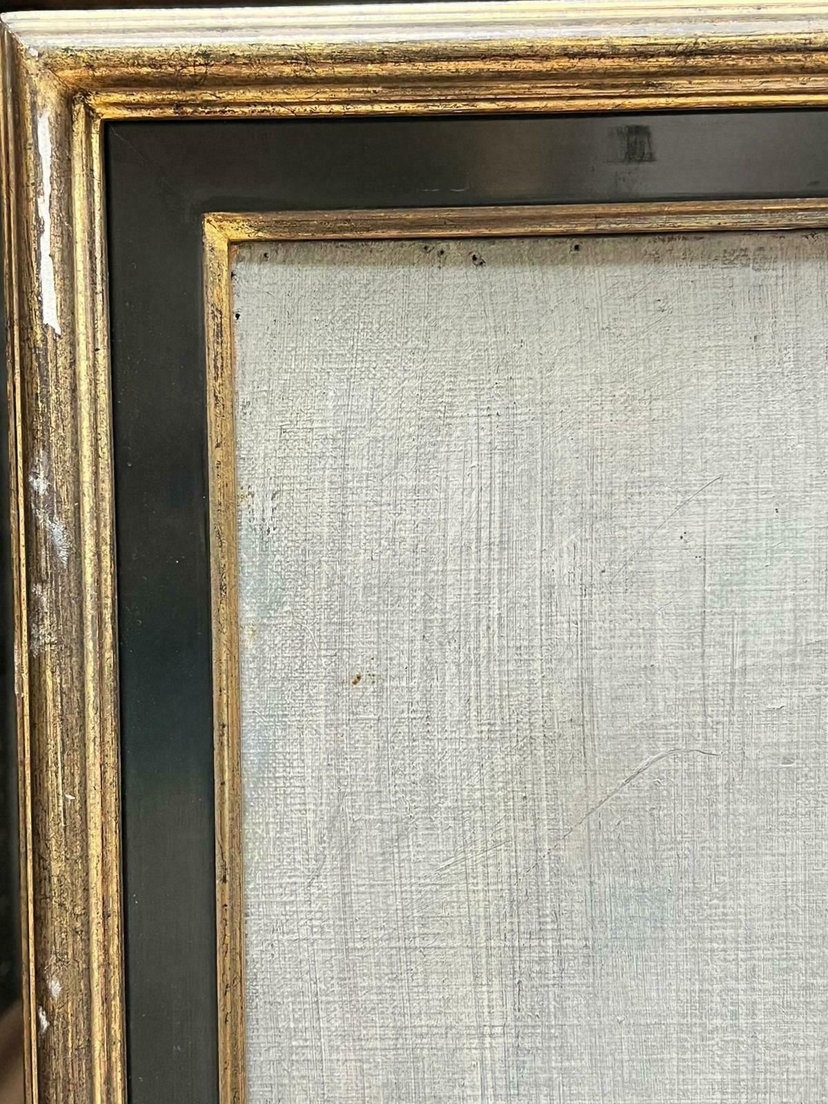 Pierre La Fillelarge Belgian Modernist Signed Oil Portrait Of Sorrowful Lady In Blue Scarf photo 2242.0