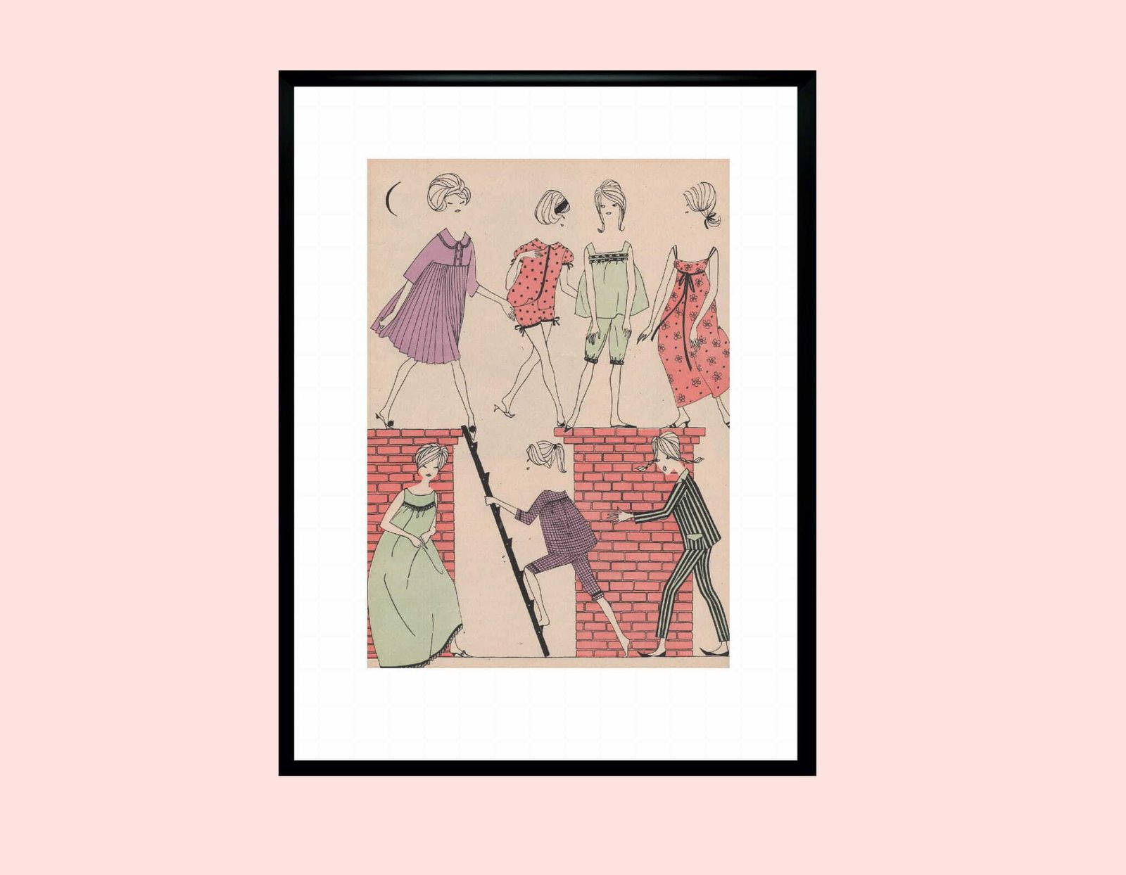 Set Of Two Drawings Of Fashion Cars. Barbara Baranowska, 1960 photo for sale