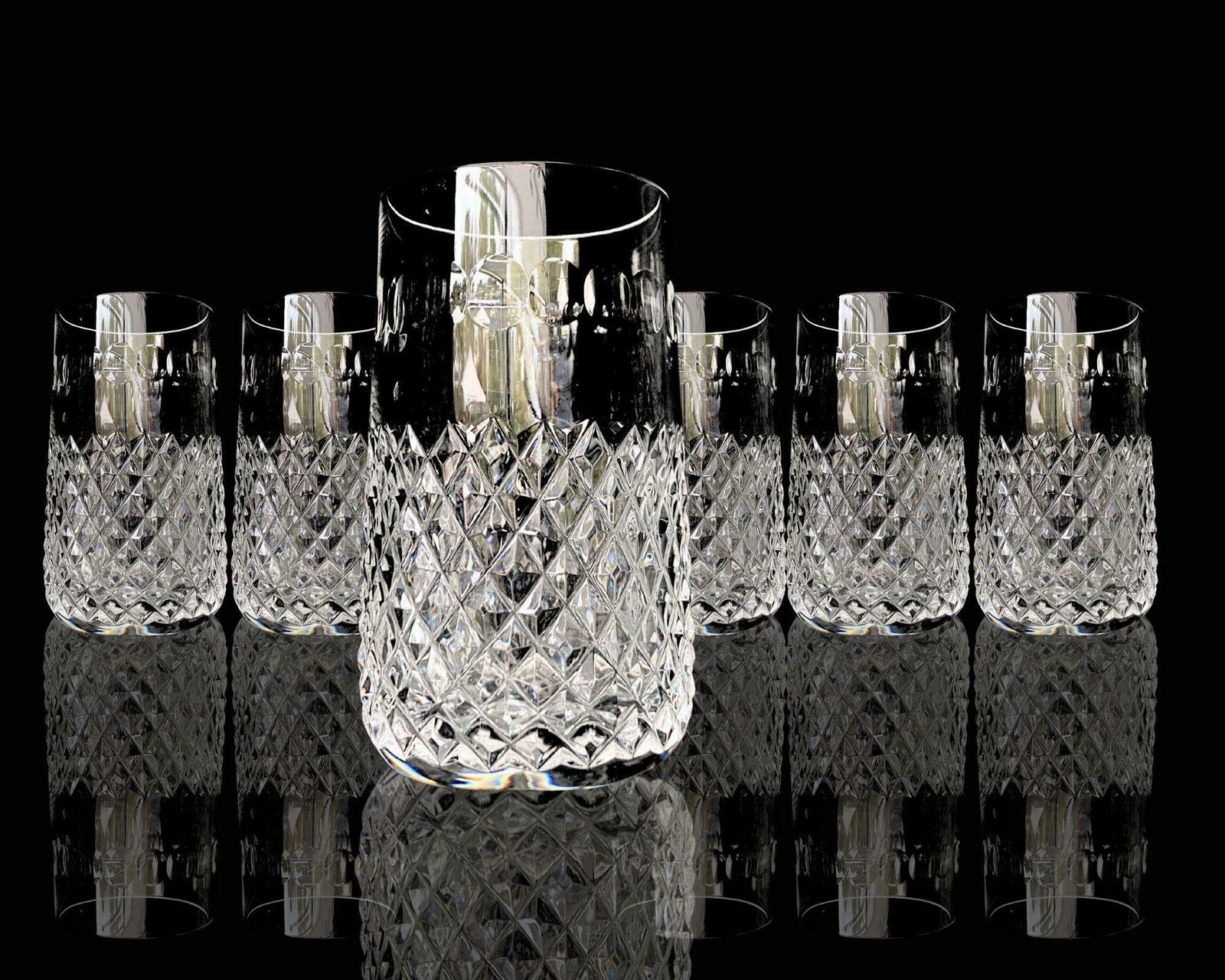 Kristallen Waterglazen Dun | 6 Stuks | Cocktailglazen | Diamantslipwerk