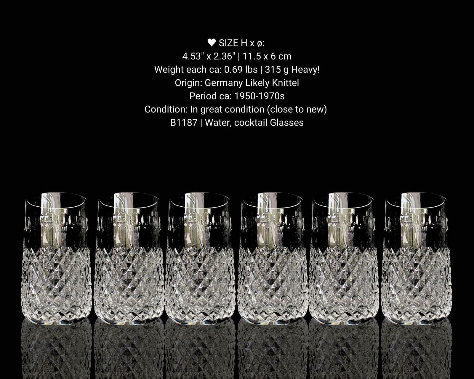 Kristallen Waterglazen Dun | 6 Stuks | Cocktailglazen | Diamantslipwerk photo buy