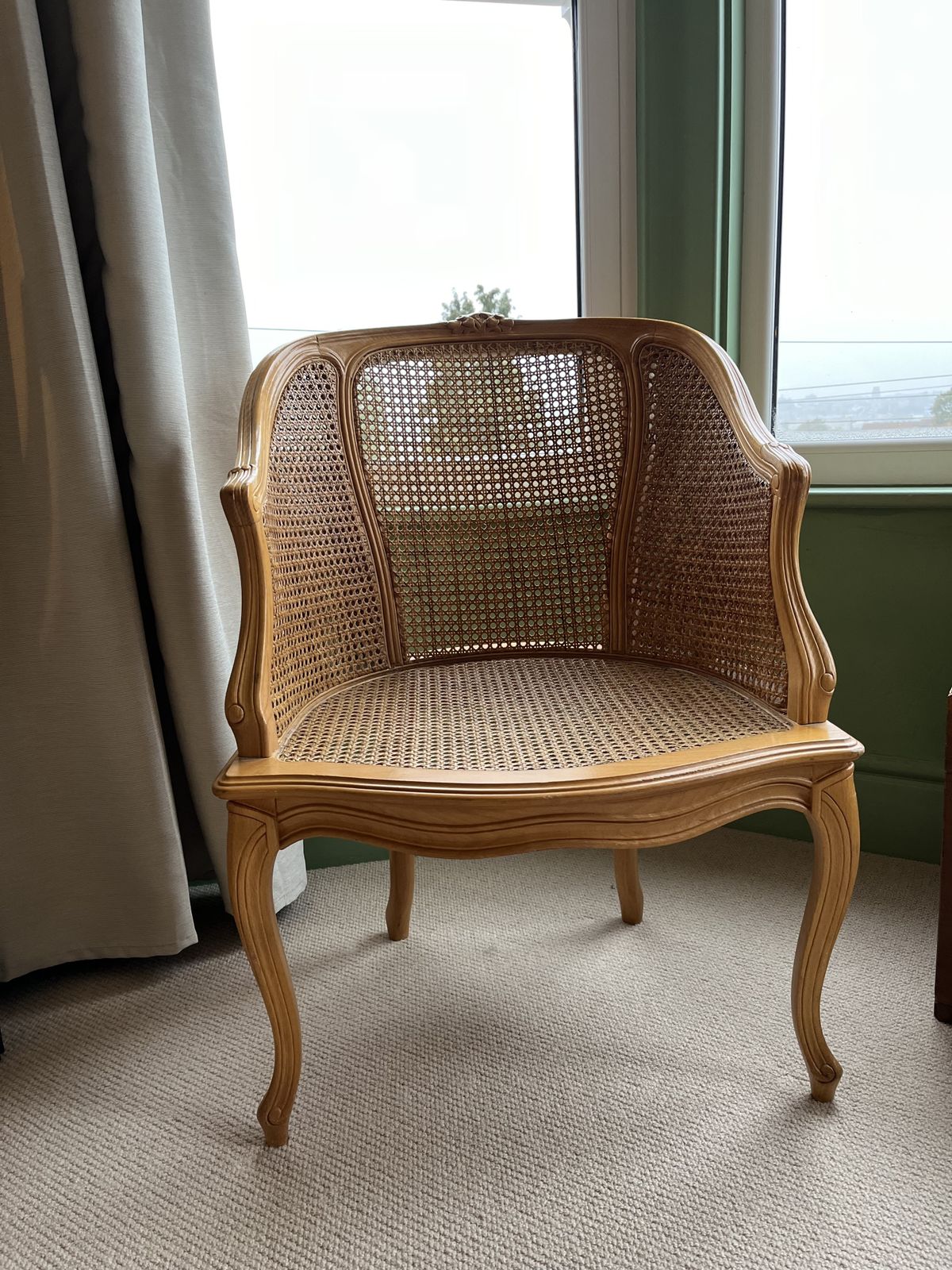 Vintage Rattan Bergere Chairs