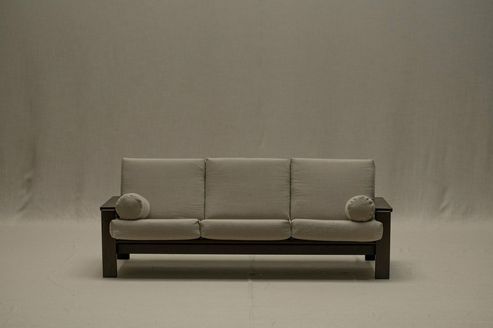 Mid Century Wengé Three Seat Sofa photo for sale